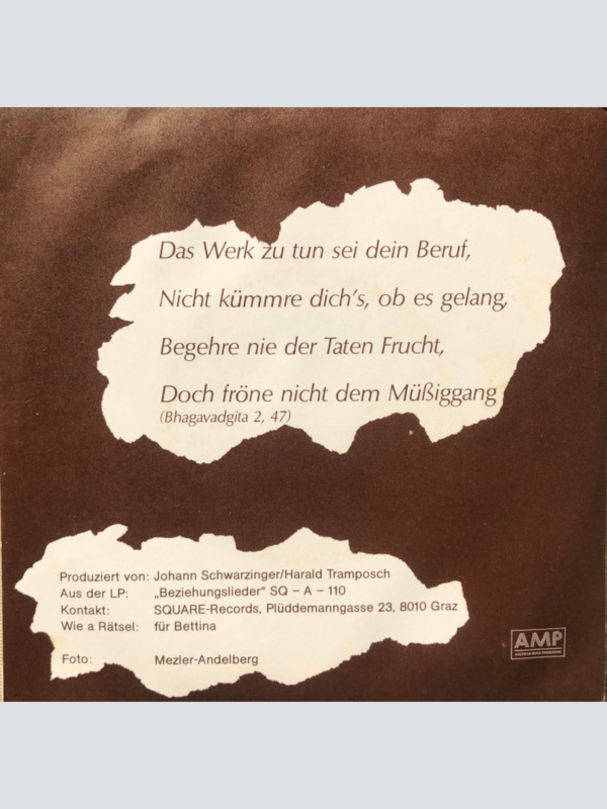 Vinyl / Albert Eigner - Wie A Rätsel