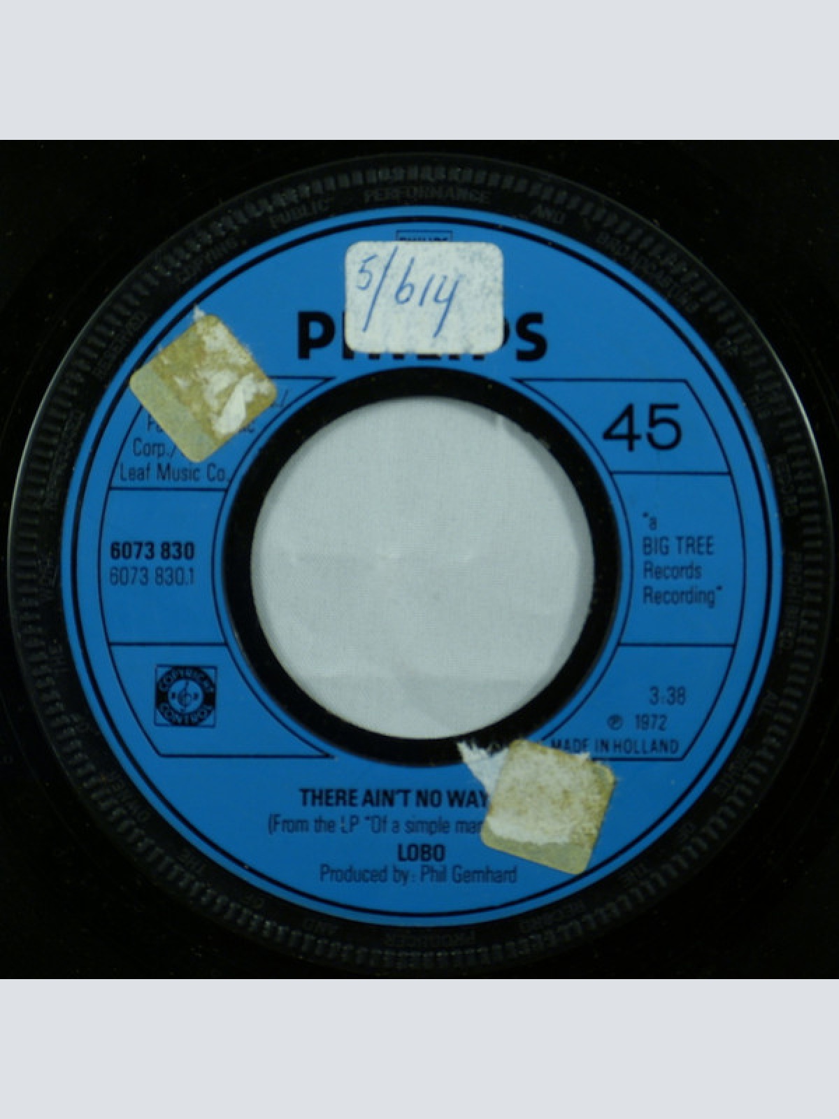 Vinyl / Lobo (3) - There Ain't No Way / Love Me For What I Am