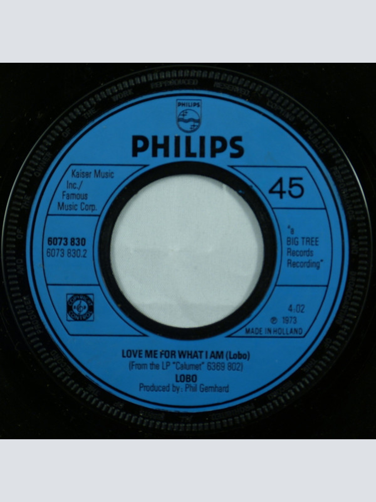 Vinyl / Lobo (3) - There Ain't No Way / Love Me For What I Am