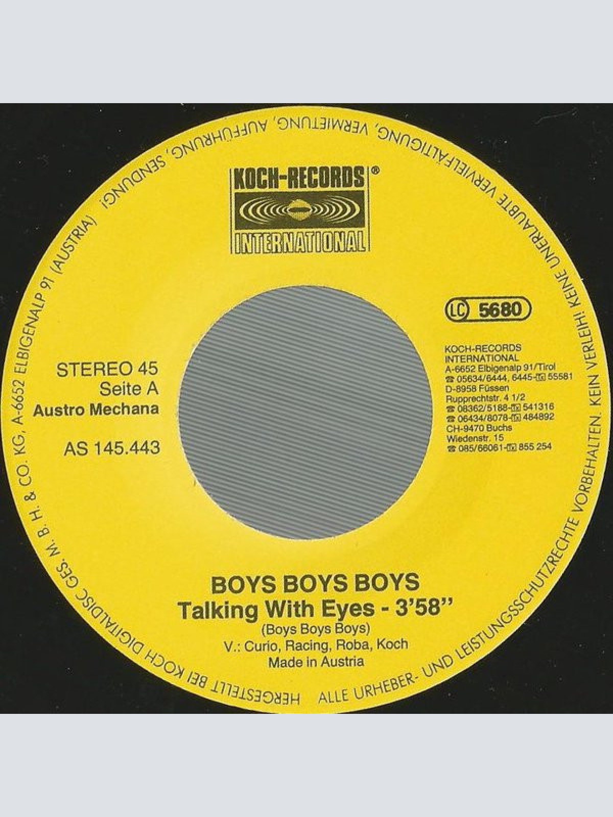 Vinyl / Boys Boys Boys (2) - Talking With Eyes