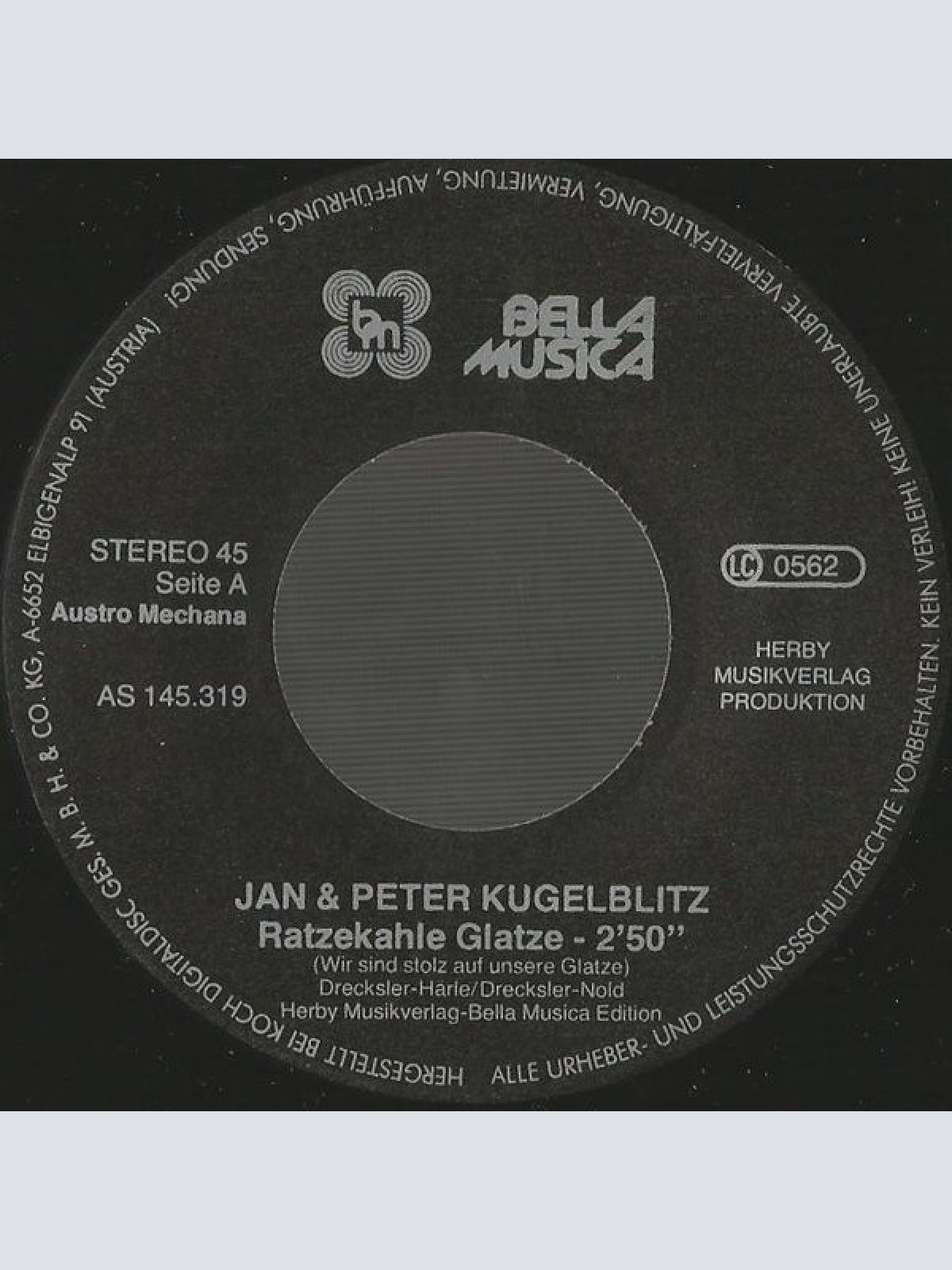 Vinyl / Jan + Peter Kugelblitz - Ratzekahle Glatze