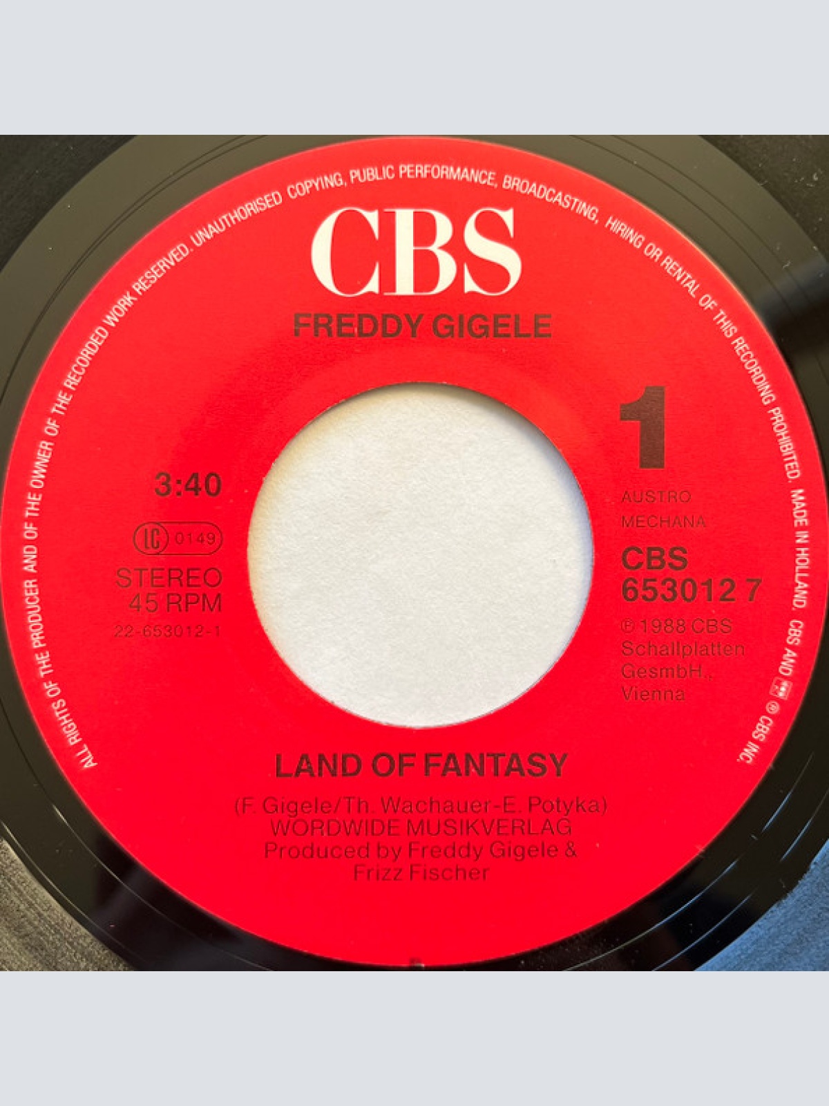 Vinyl / Freddy Gigele - Land Of Fantasy