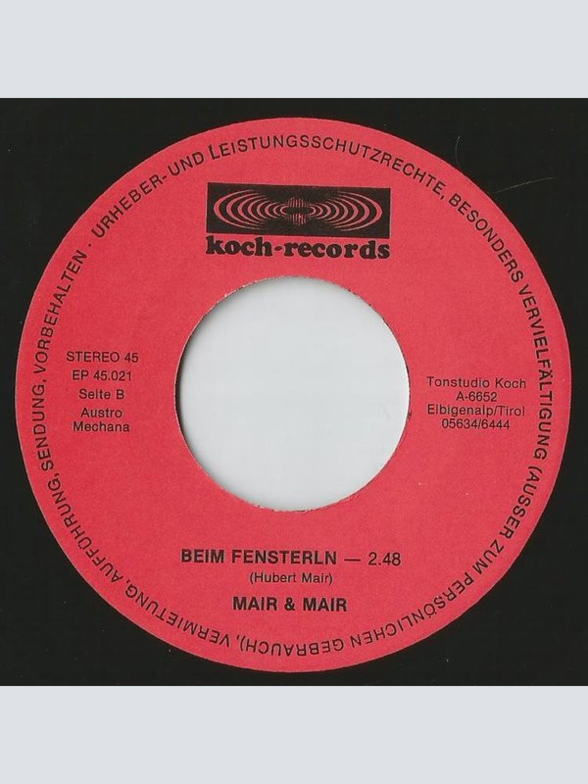 Vinyl / Mair & Mair - Nix Amore