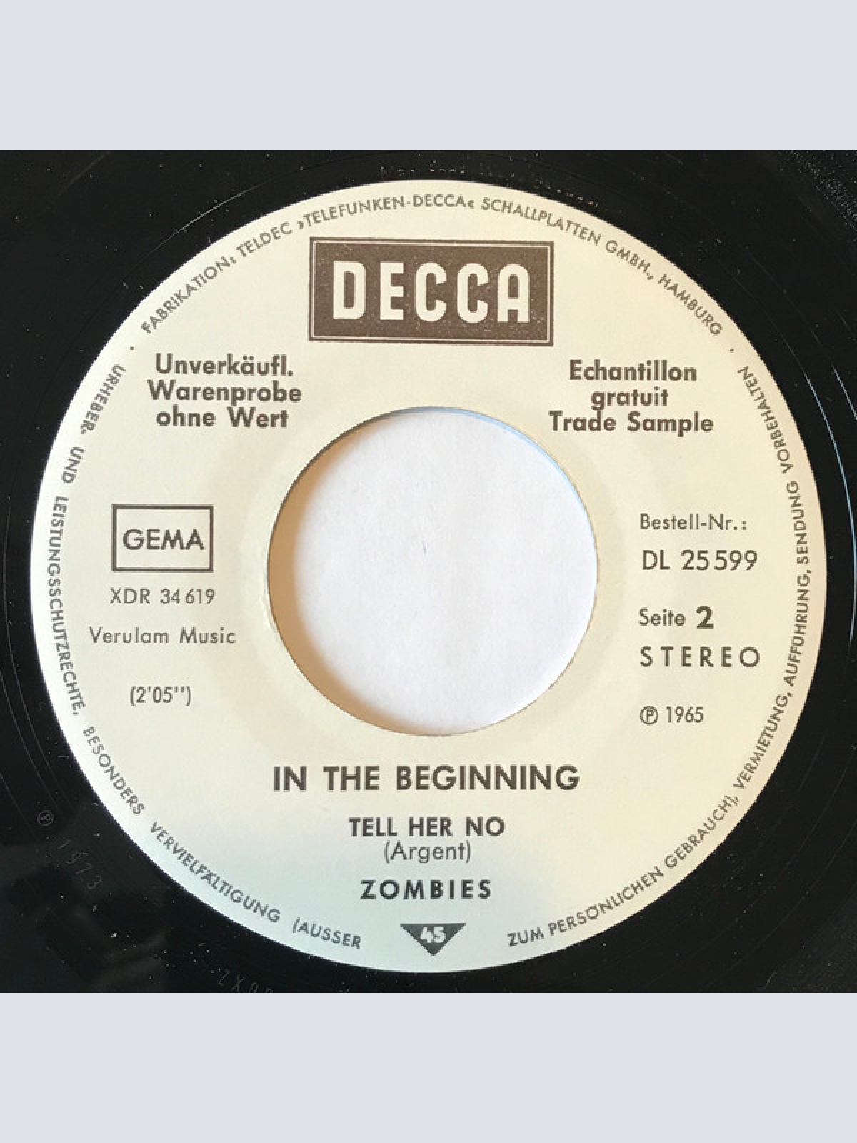 Vinyl / The Zombies - She's Not There / Tell Her No