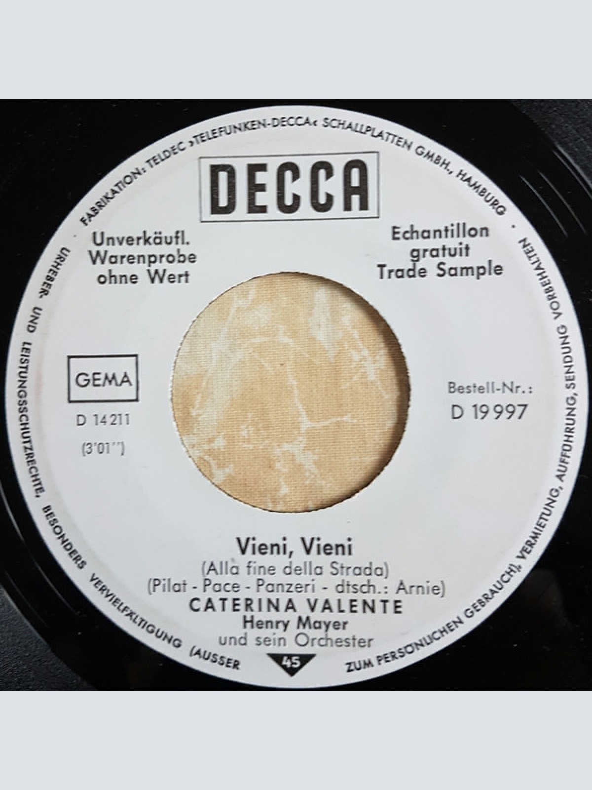 Vinyl / Caterina Valente - Vieni, Vieni