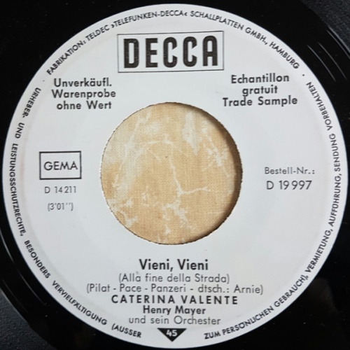 Vinyl / Caterina Valente - Vieni, Vieni