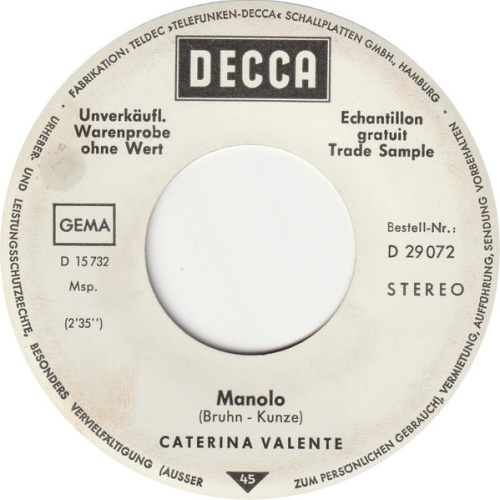 Vinyl / Caterina Valente - Manolo