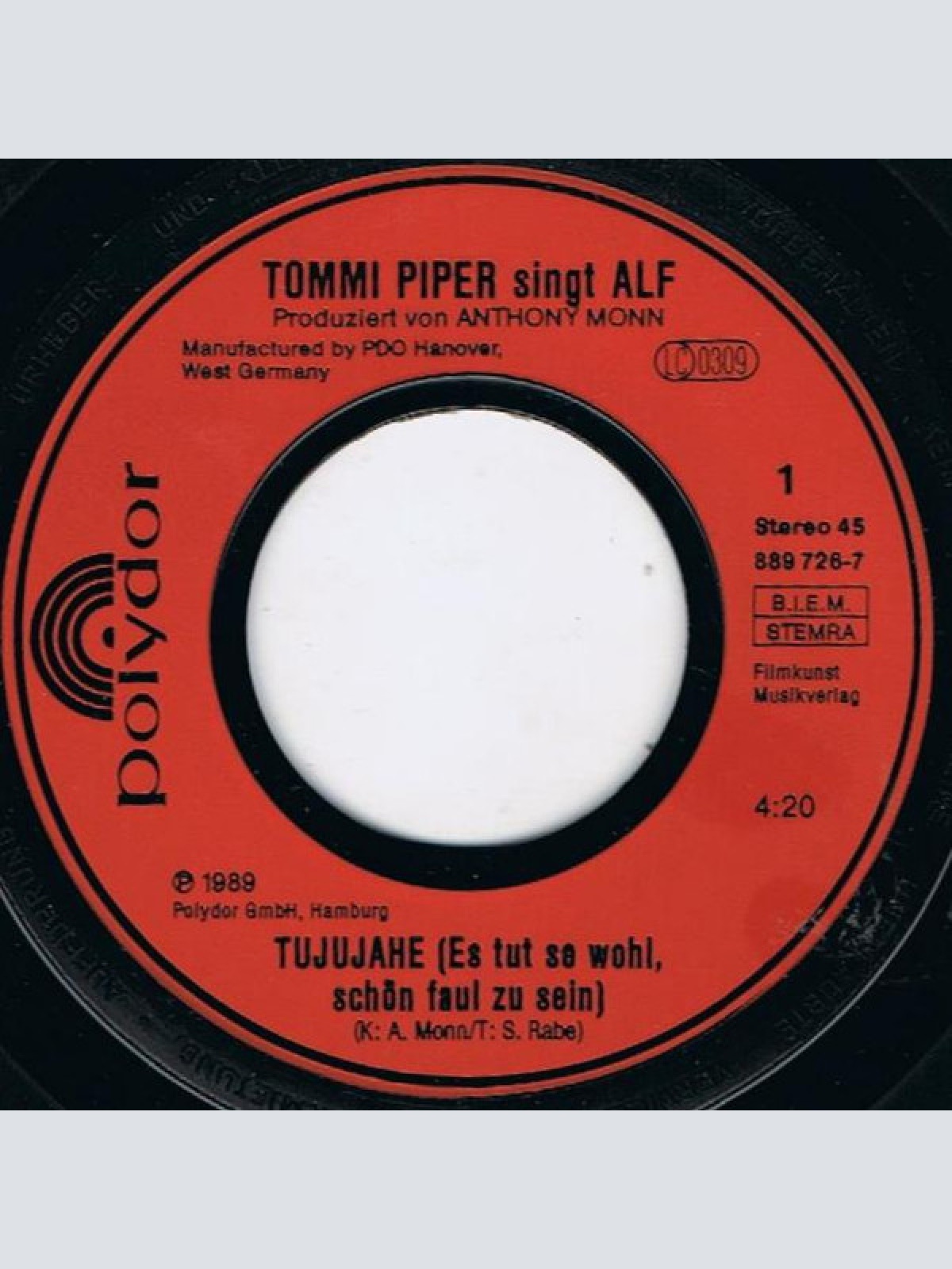 Vinyl / Tommi Piper* Singt Alf (2) - Tujujahe (Es Tut So Wohl, Schön Faul Zu Sein)