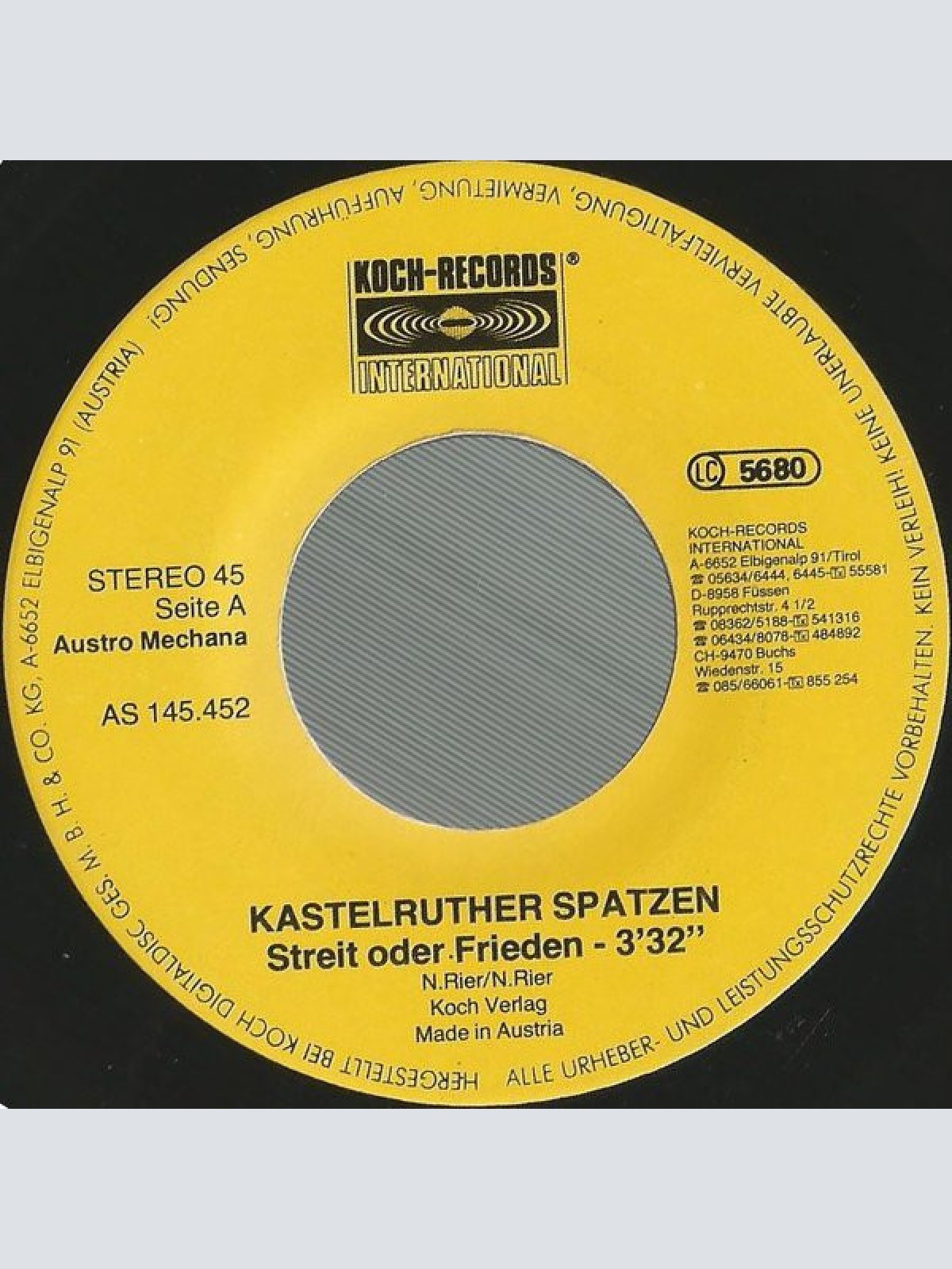 Vinyl / Kastelruther Spatzen - Streit Oder Frieden