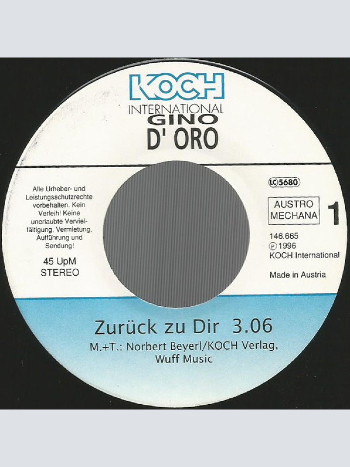 Vinyl / Gino D'Oro - Zurück Zu Dir