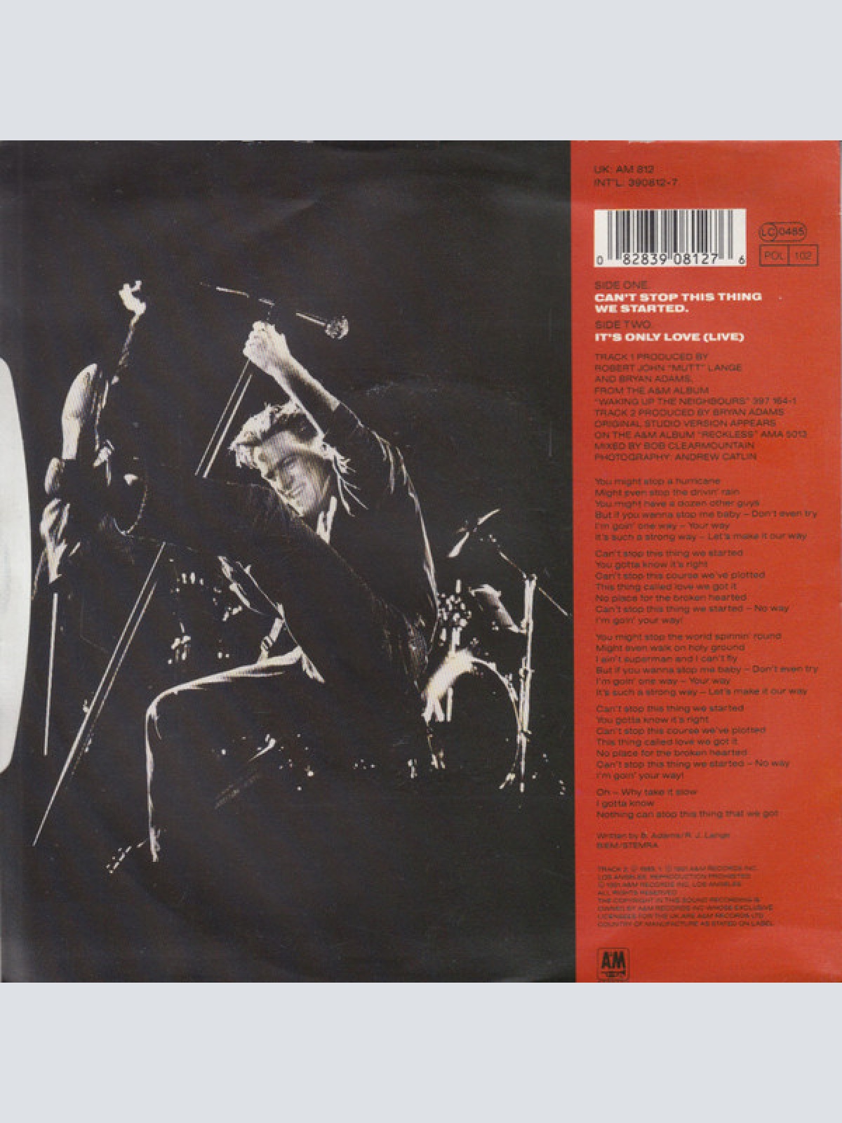 Vinyl / Bryan Adams - Can't Stop This Thing We Started