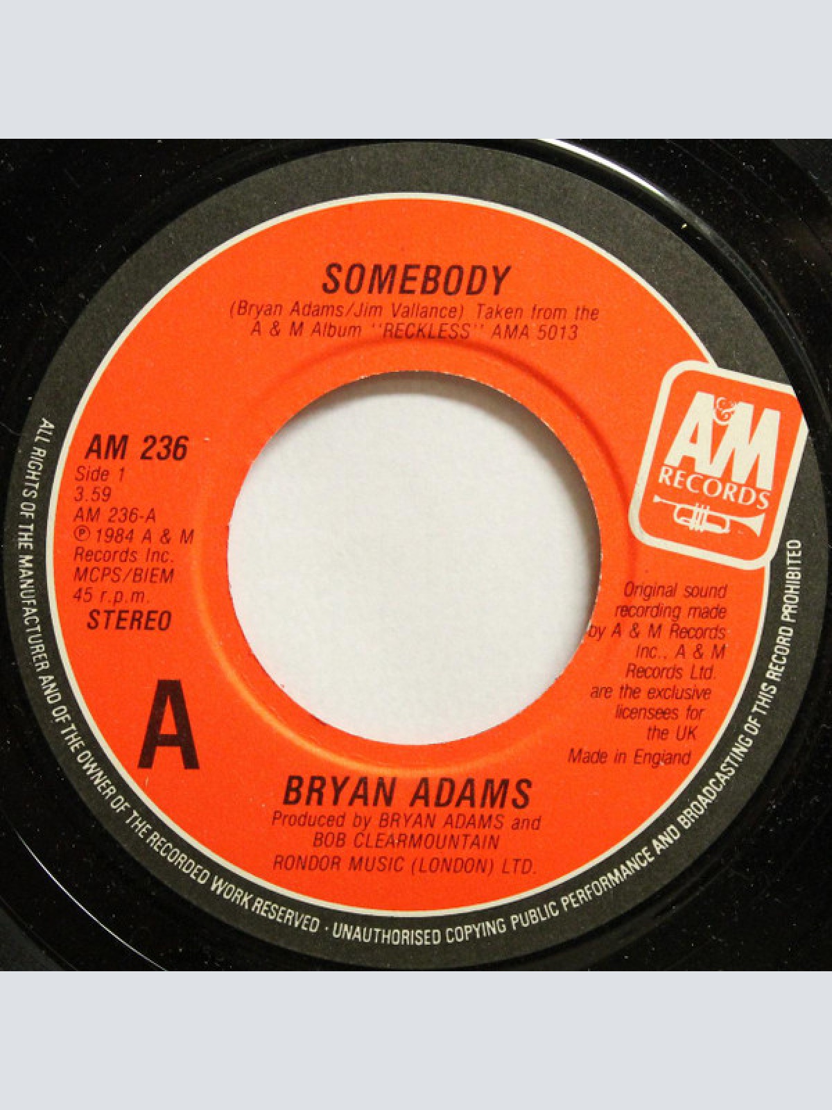 Vinyl / Bryan Adams - Somebody