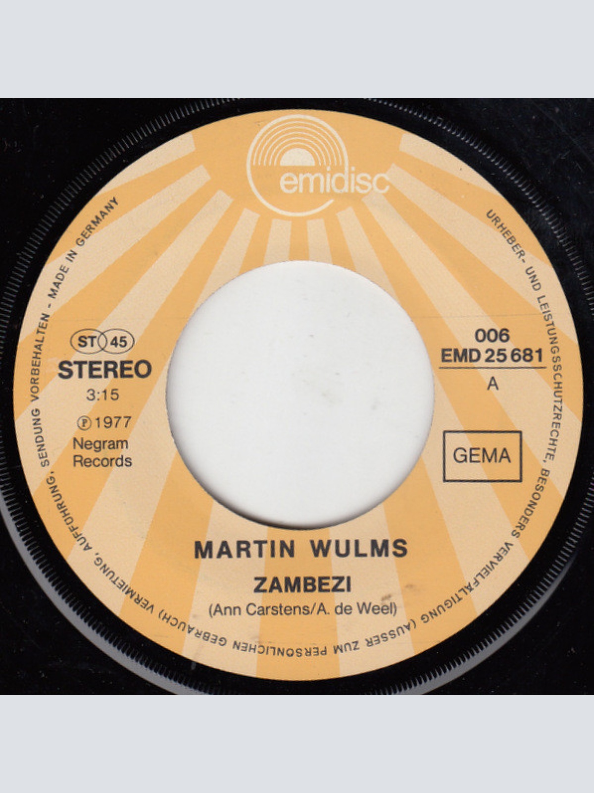 Vinyl / Martin Wulms - Zambezi