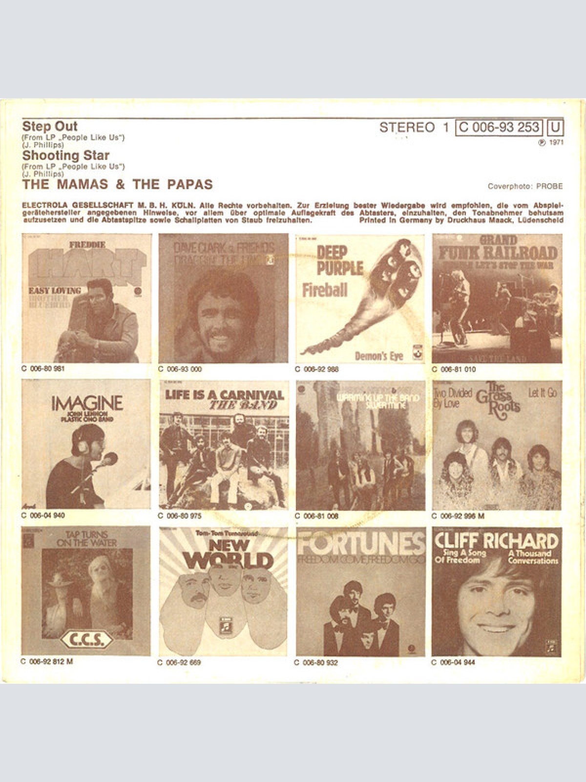 Vinyl / The Mamas & The Papas - Step Out / Shooting Star