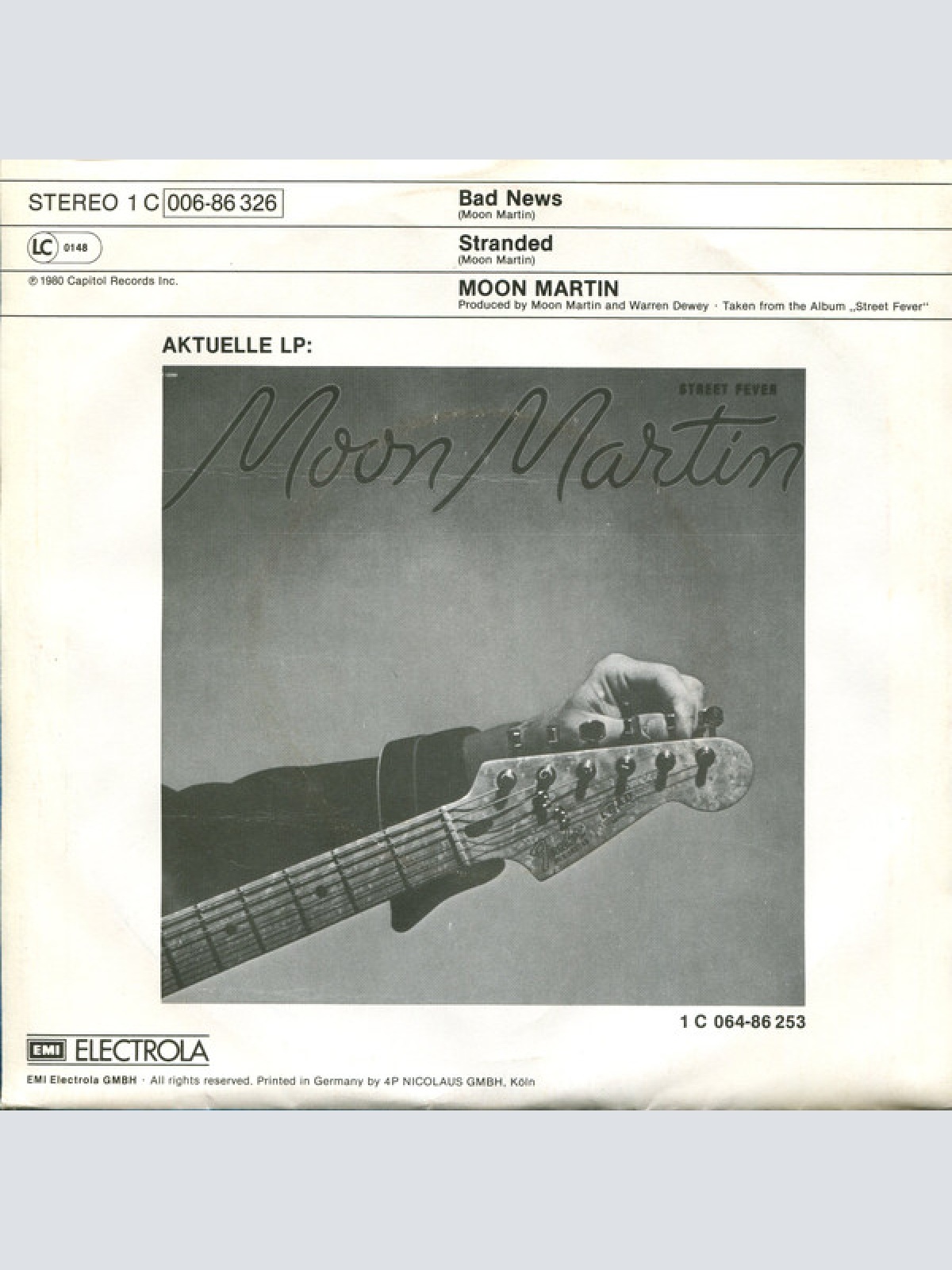 Vinyl / Moon Martin - Bad News