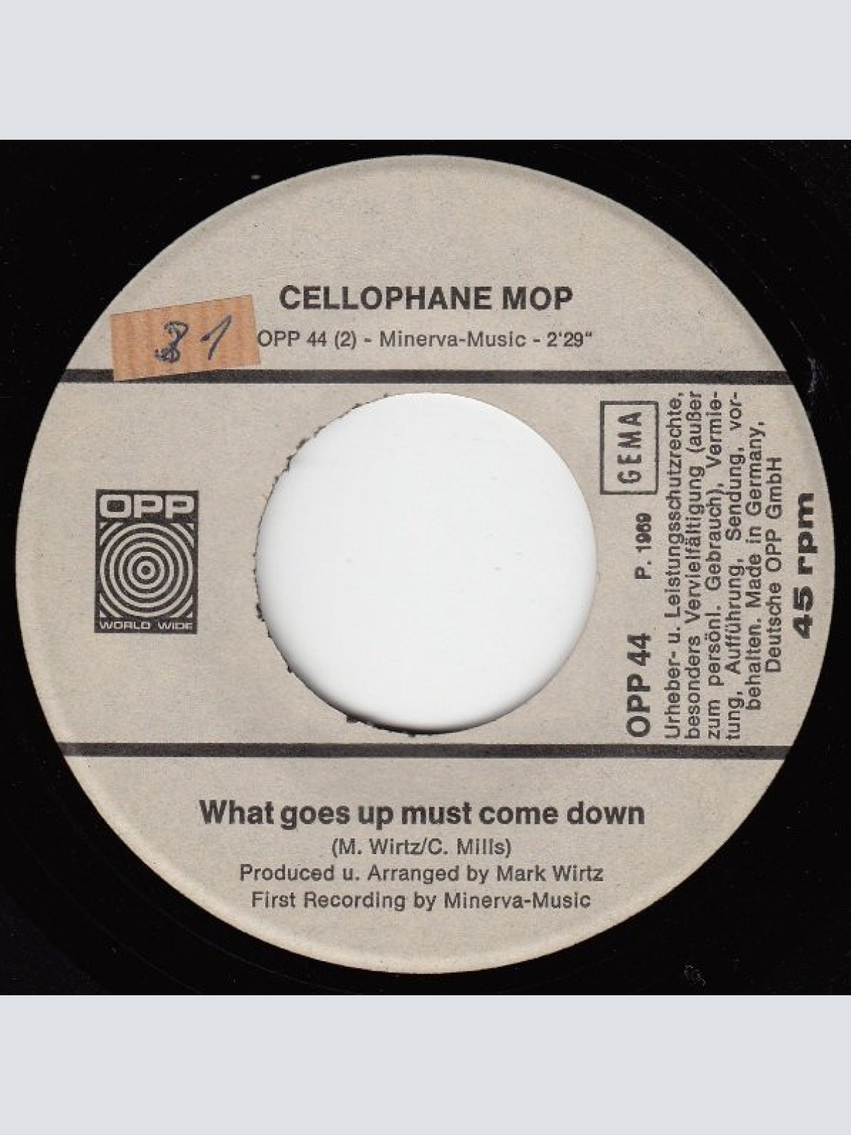 Vinyl / Cellophane Mop - Slowly Slowly Quick Quick Slowly