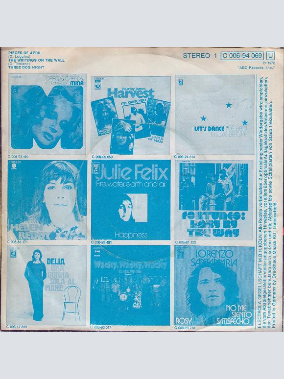 Vinyl / Three Dog Night - Pieces Of April