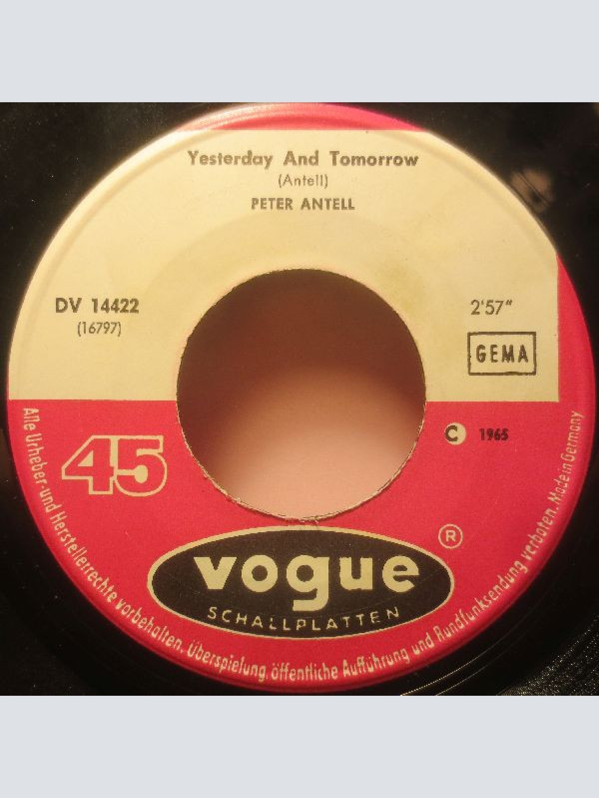 Vinyl / Peter Antell - The Times They Are A-Changing / Yesterday And Tomorrow