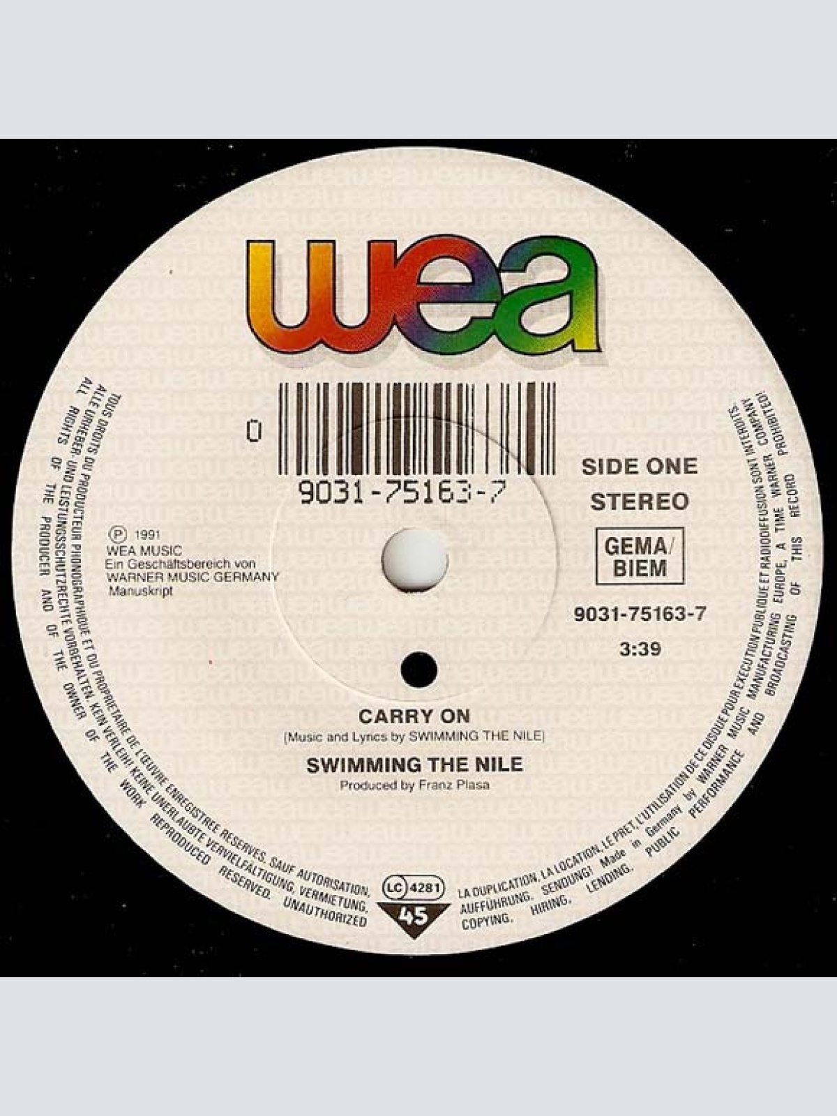 Vinyl / Swimming The Nile - Carry On!