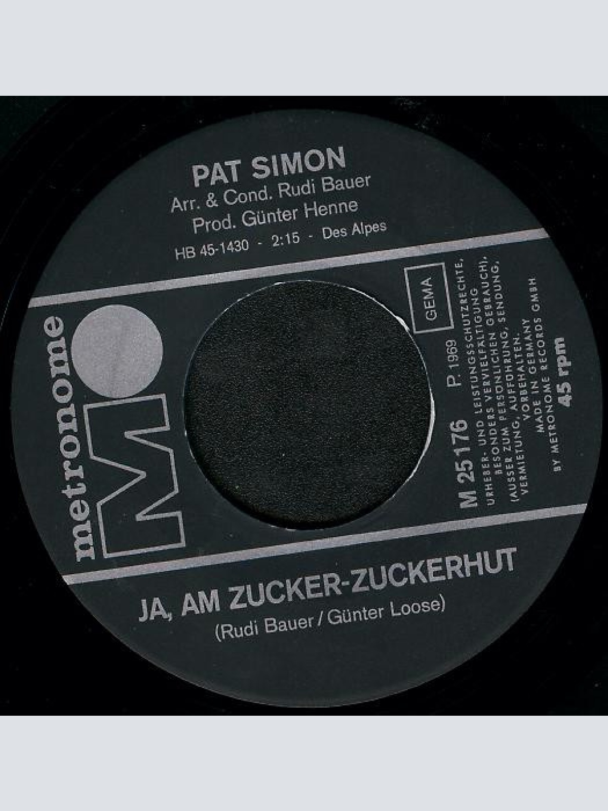 Vinyl / Pat Simon - Ja, Am Zucker- Zuckerhut
