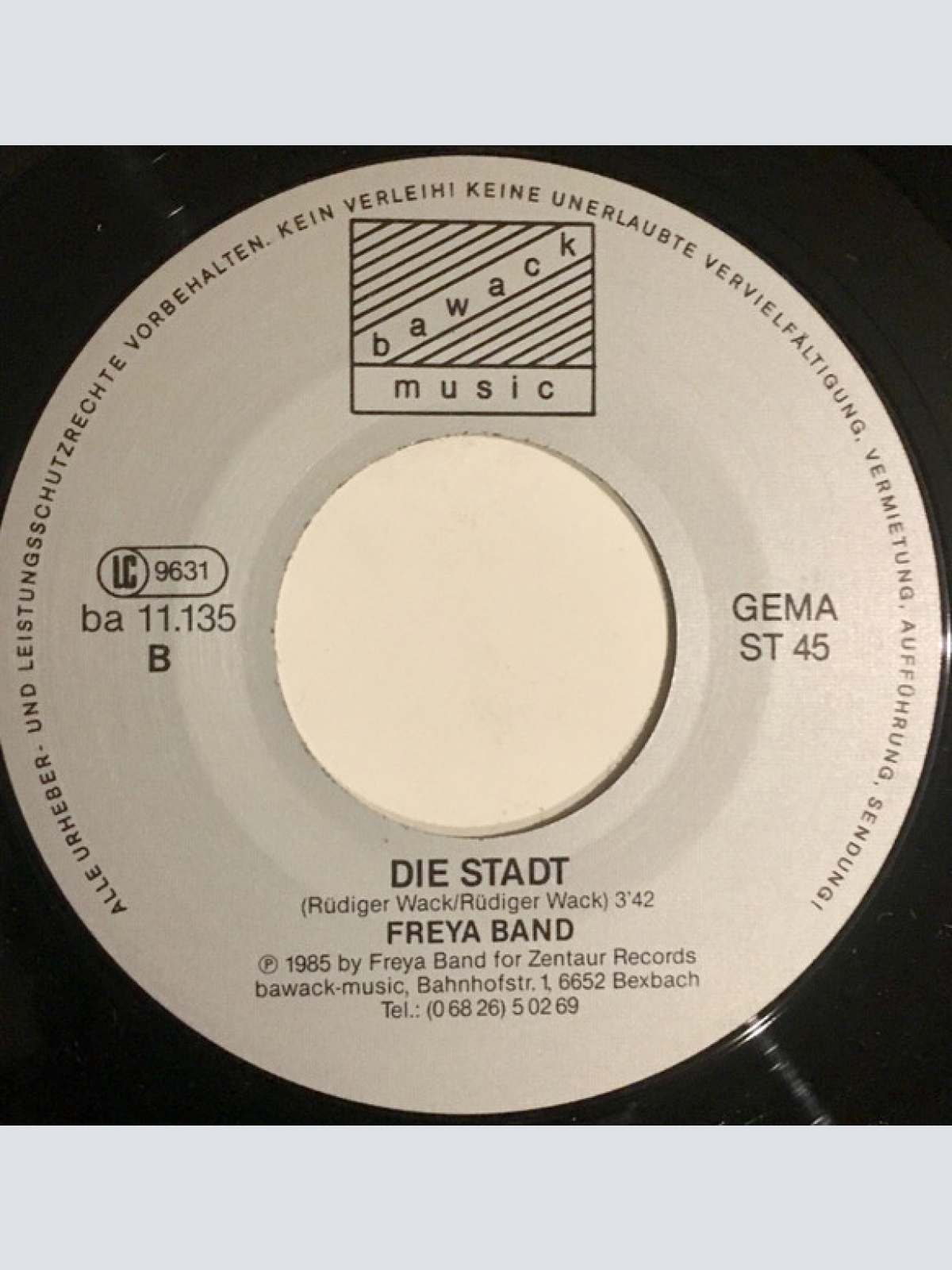 Vinyl / Freya Band - Keine Panik, Alles Klar / Die Stadt