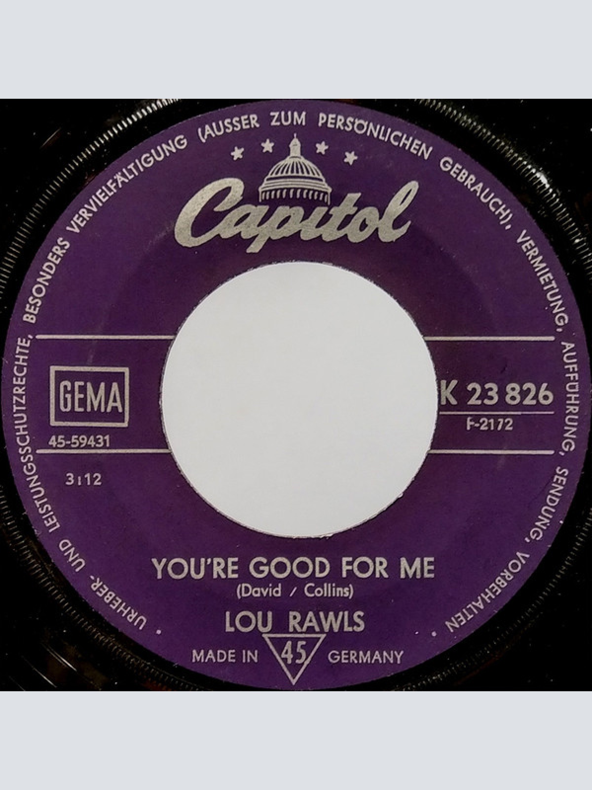 Vinyl / Lou Rawls - You're Good For Me / Soul Serenade