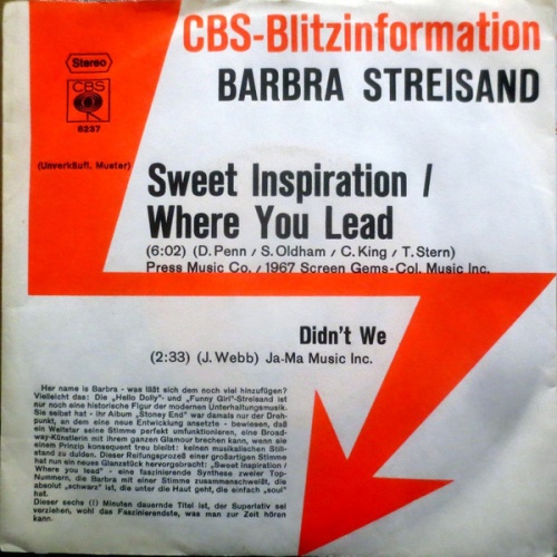 Vinyl / Barbra Streisand - Sweet Inspiration / Where You Lead