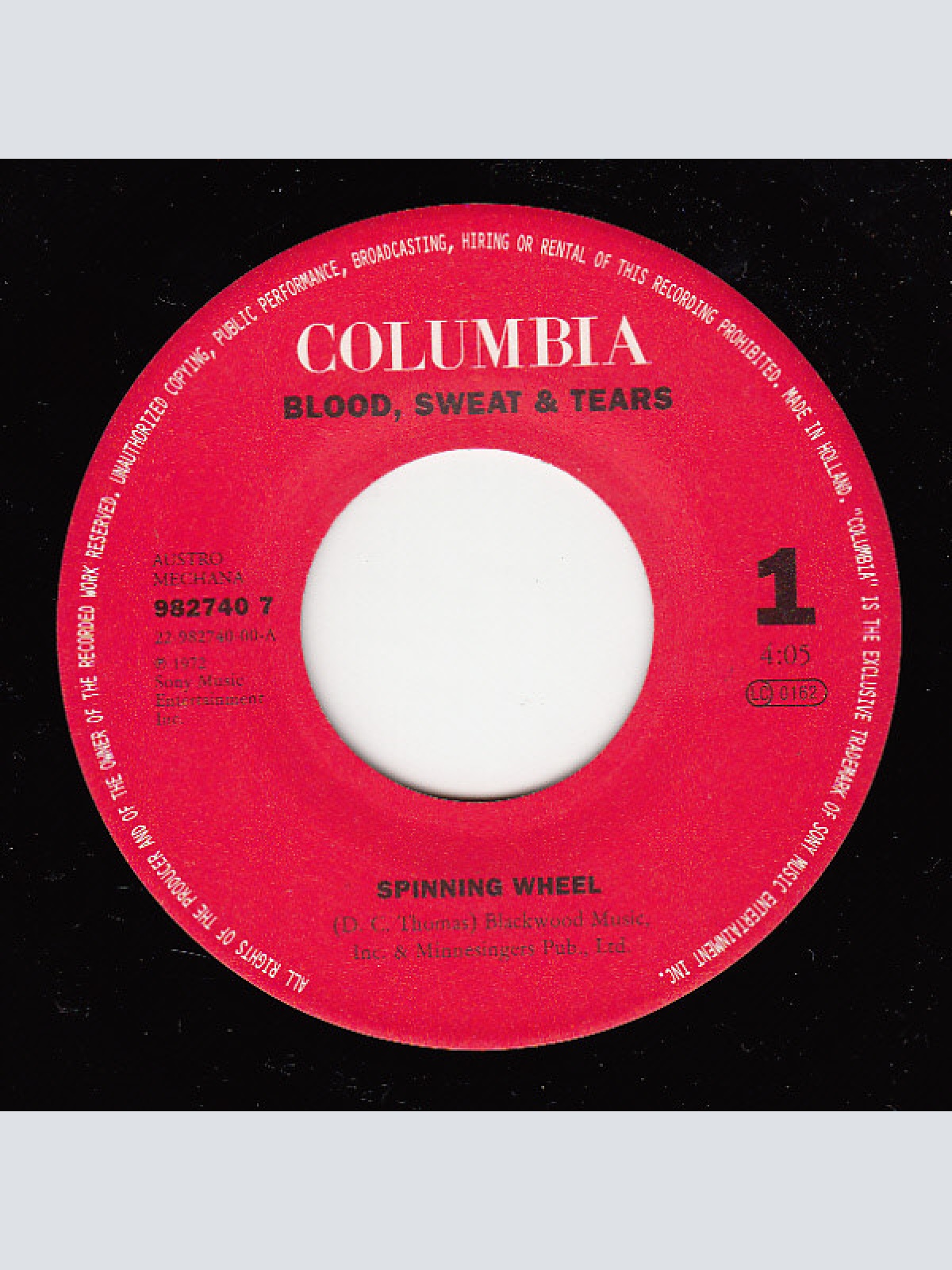 Vinyl / Blood, Sweat & Tears* - Spinning Wheel / You've Made Me So Very Happy