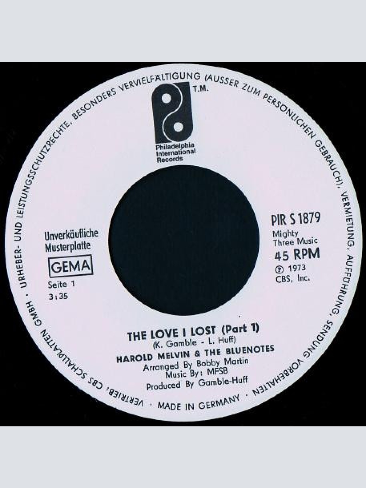 Vinyl / Harold Melvin & The Bluenotes* - The Love I Lost (Parts 1 & 2)