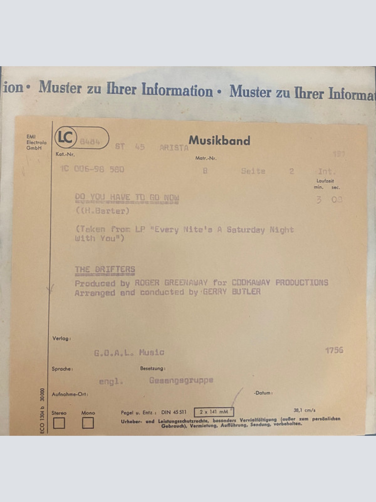 Vinyl / The Drifters - You're More Than A Number In My Little Red Book