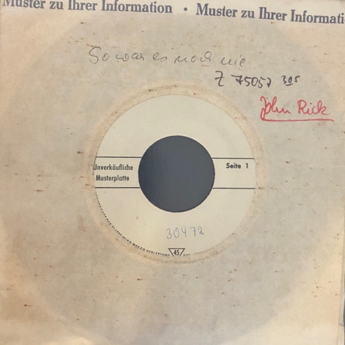 Vinyl / John Rick - So War Es Noch Nie
