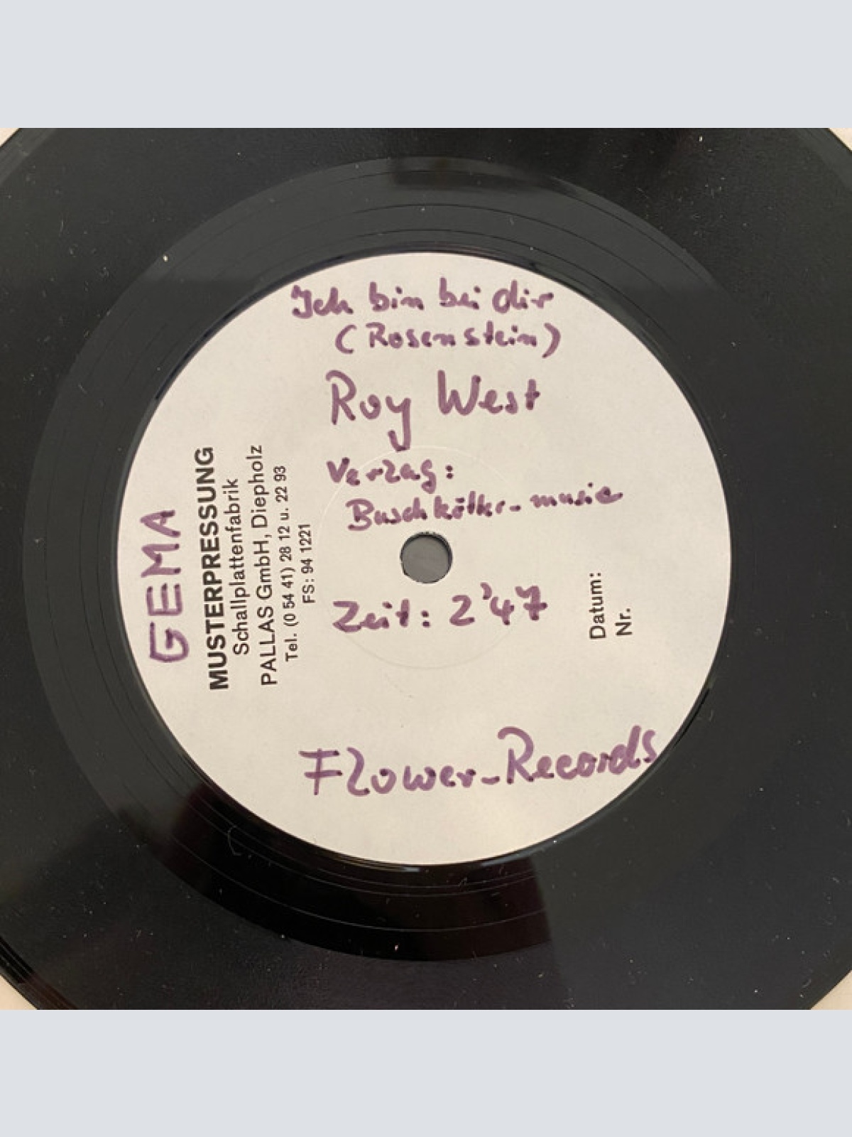 Vinyl / Roy West (3) - Ich Bin Bei Dir / Wenn Du Mich So Fragst