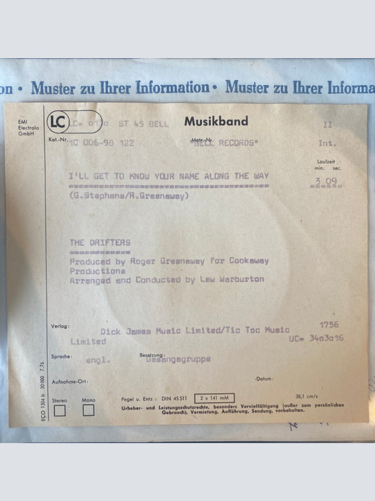 Vinyl / The Drifters - Every Nite's A Saturday Night With You