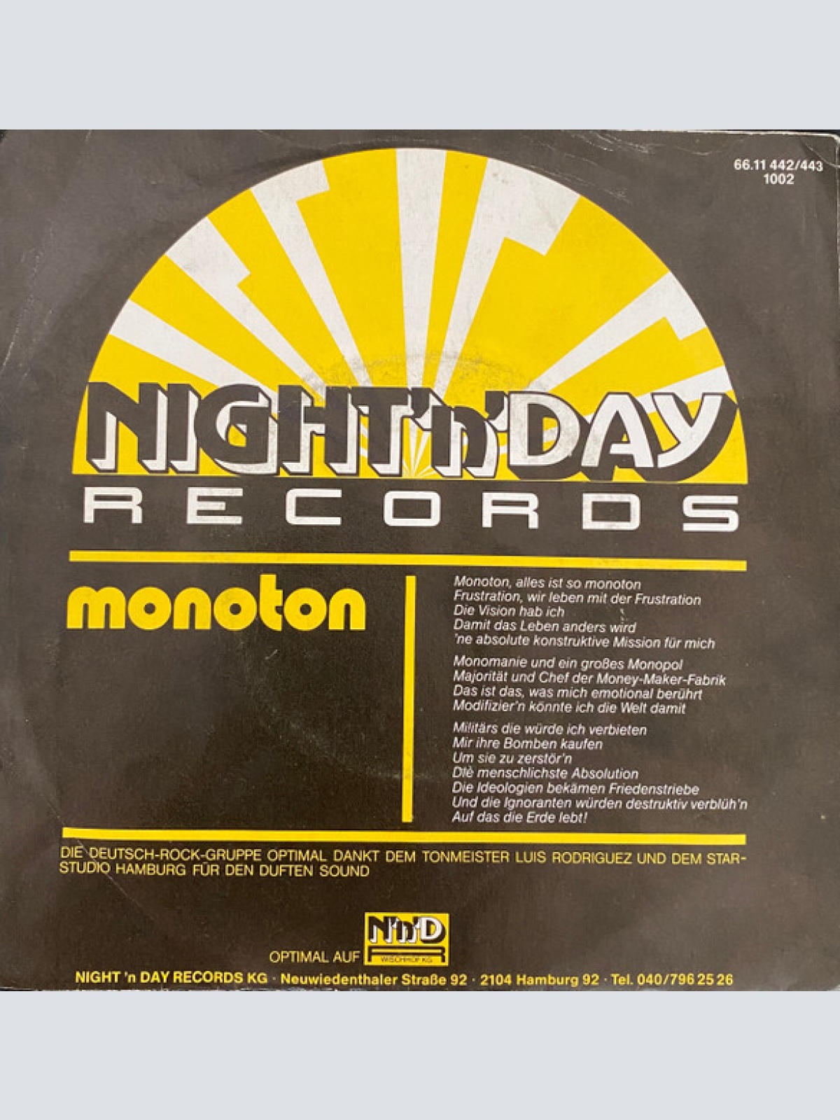 Vinyl / Optimal (2) - Monoton