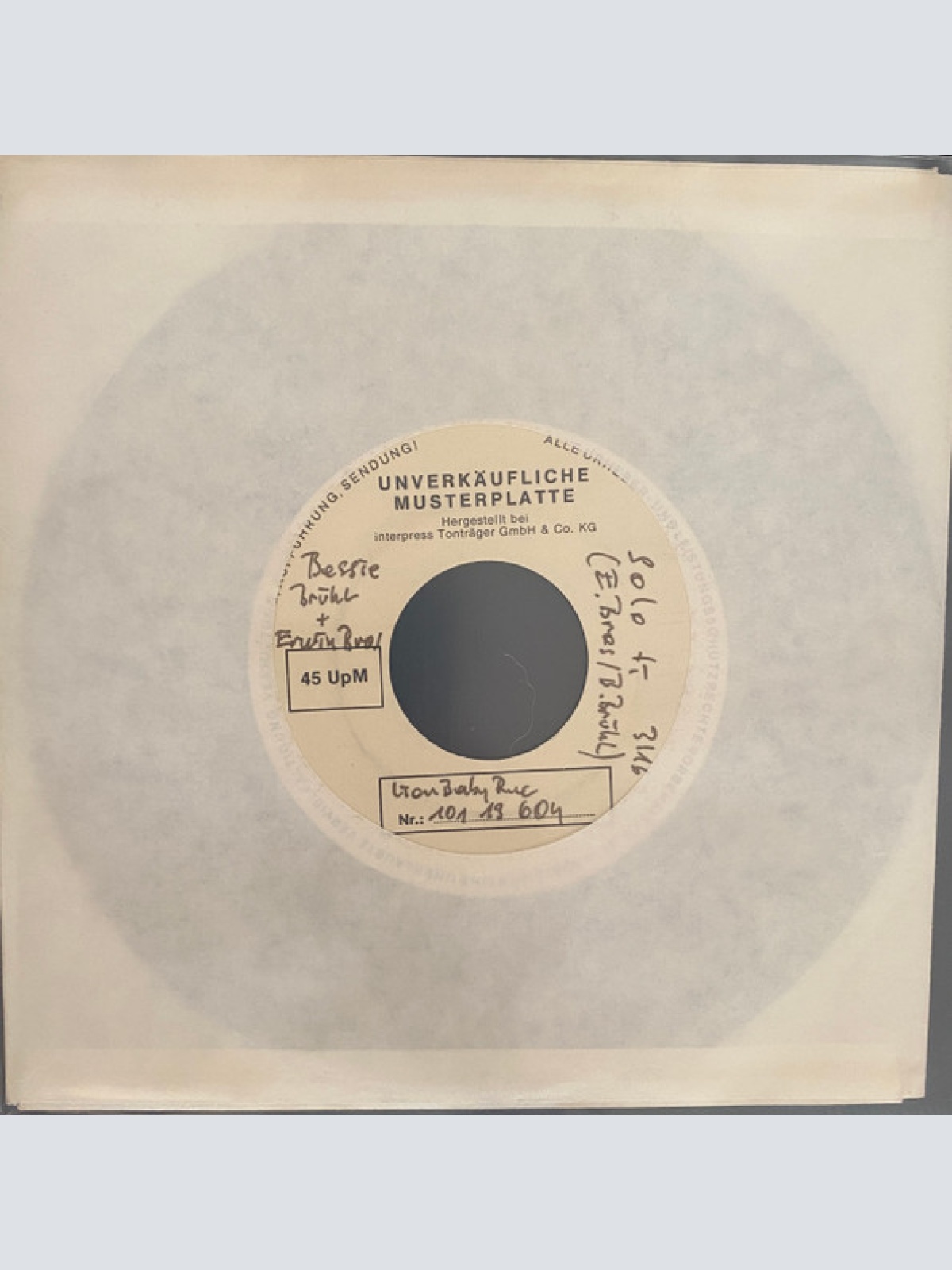 Vinyl / Bessy Brühl & Erwin Bros - Du & I