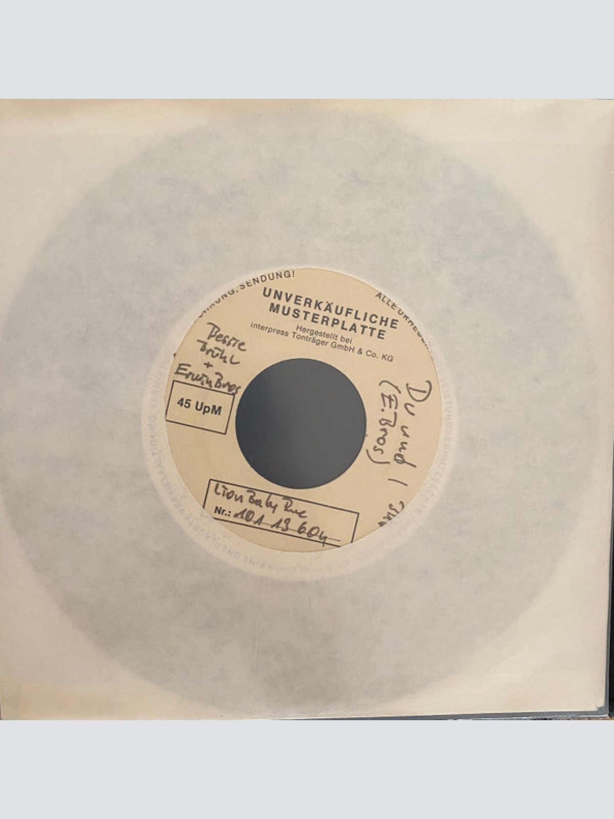 Vinyl / Bessy Brühl & Erwin Bros - Du & I