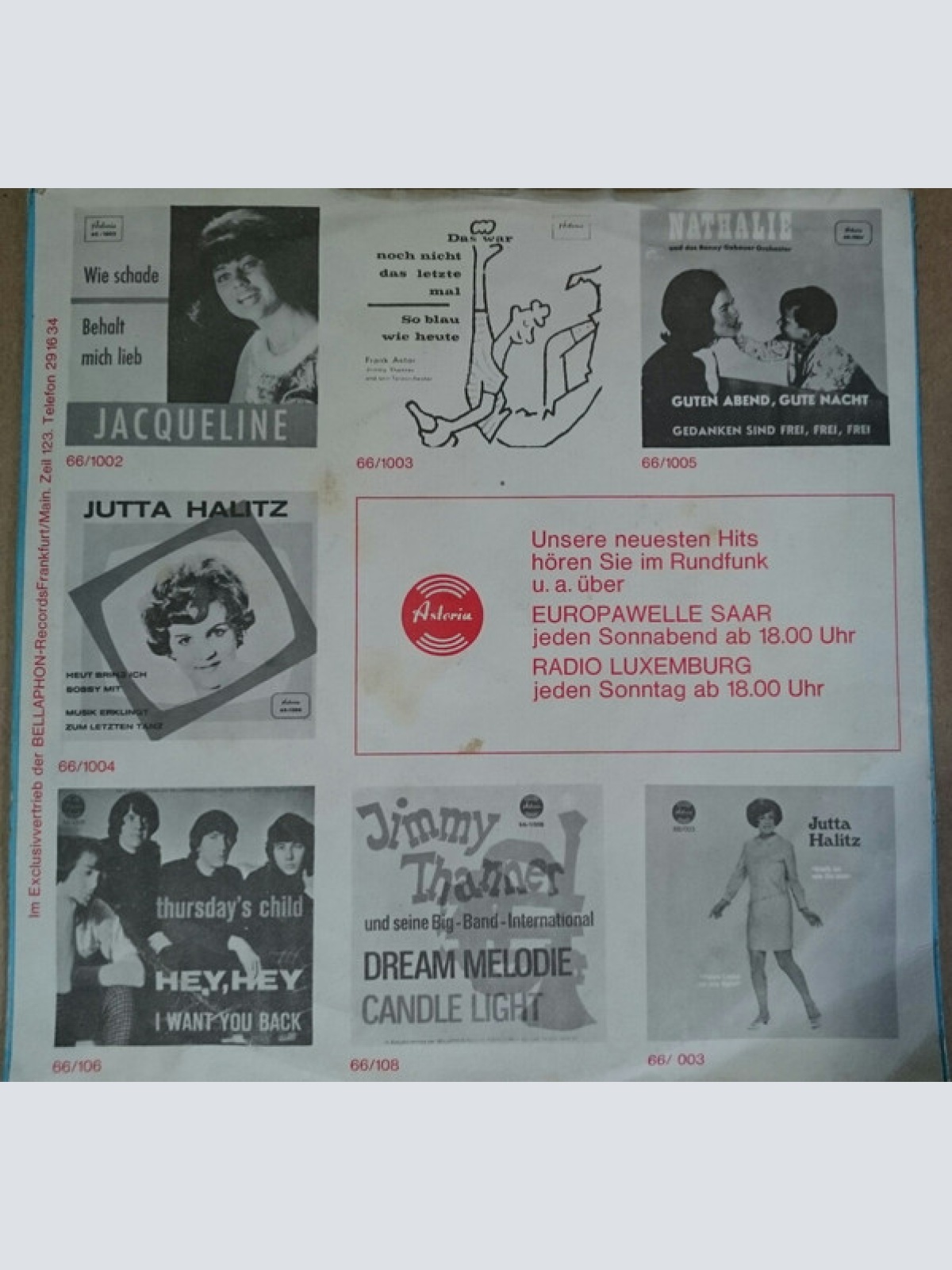 Vinyl / Jutta Halitz - Diese Liebe Ist Ein Spiel / Bleib So Wie Du Bist