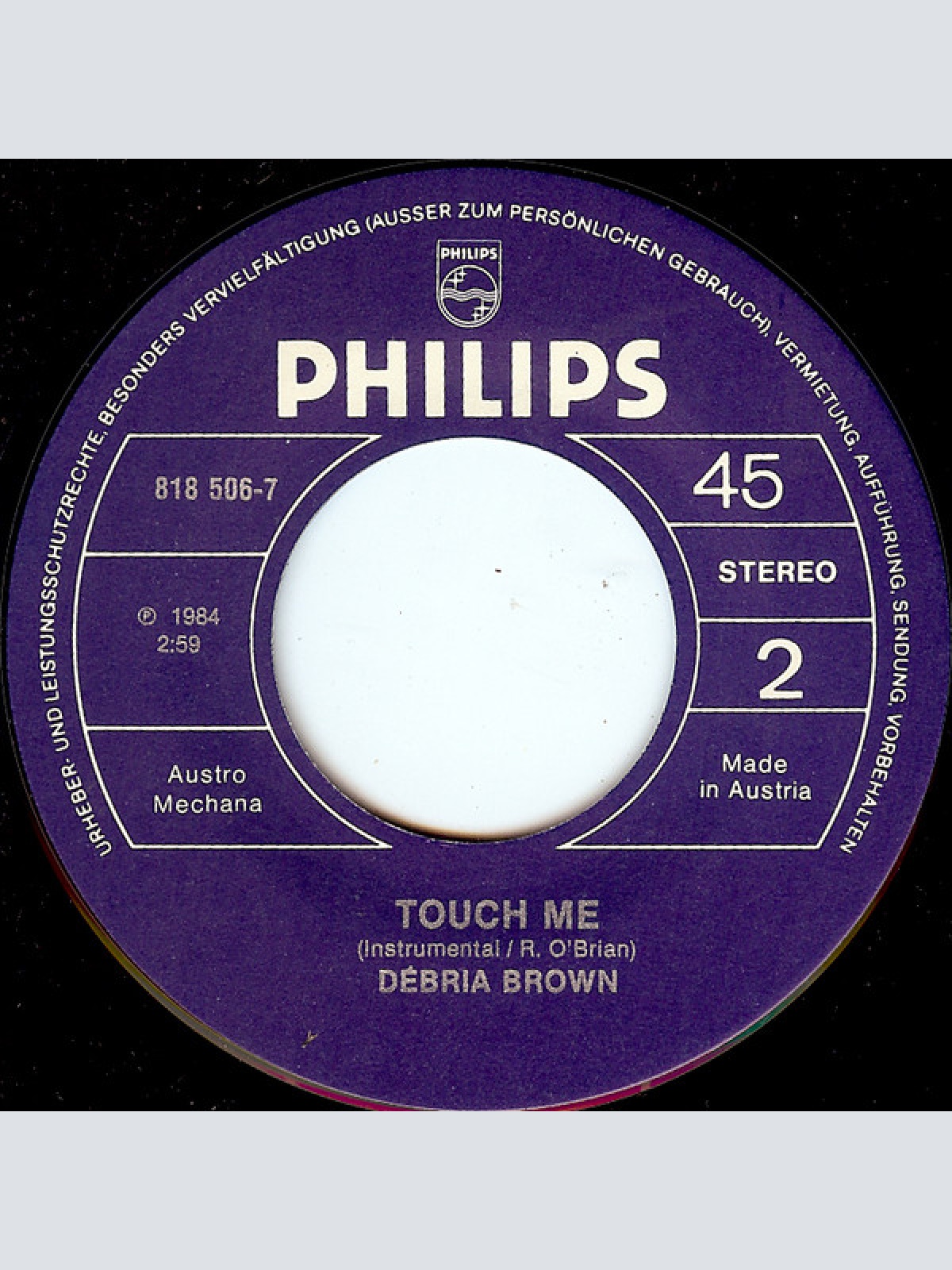 Vinyl / Debria Brown - Touch Me...