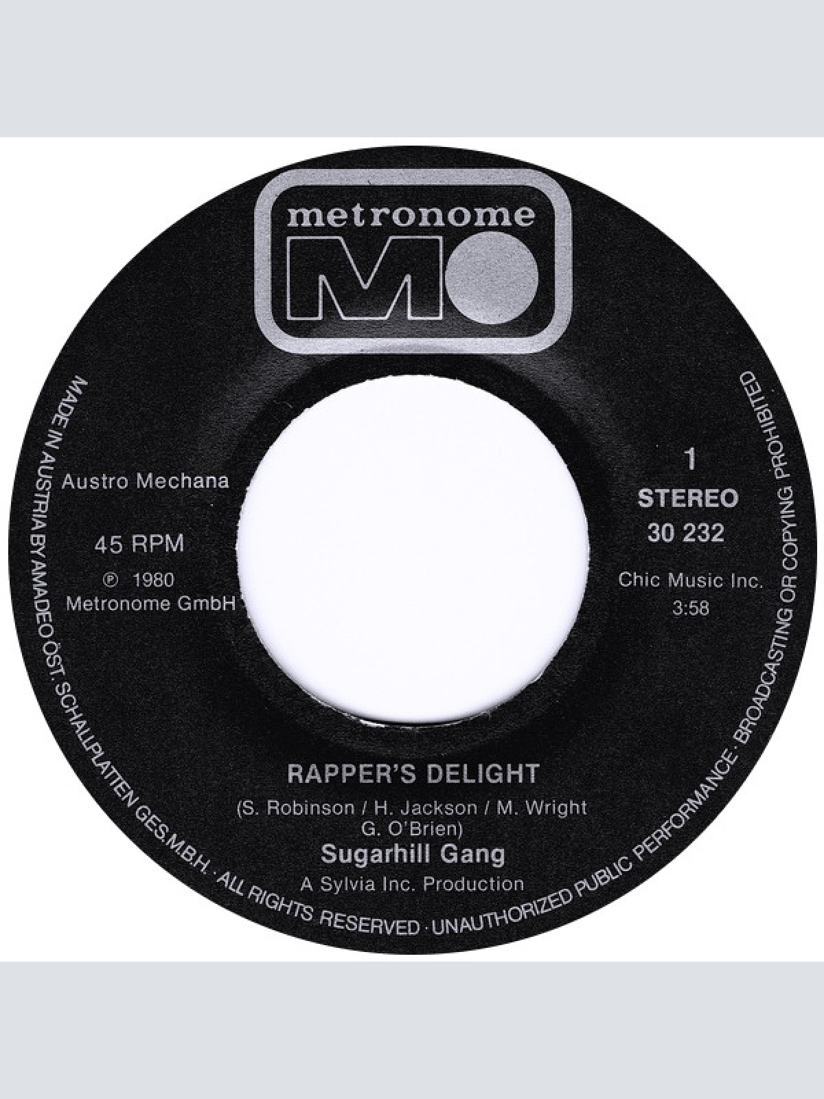 Vinyl / Sugarhill Gang - Rapper's Delight