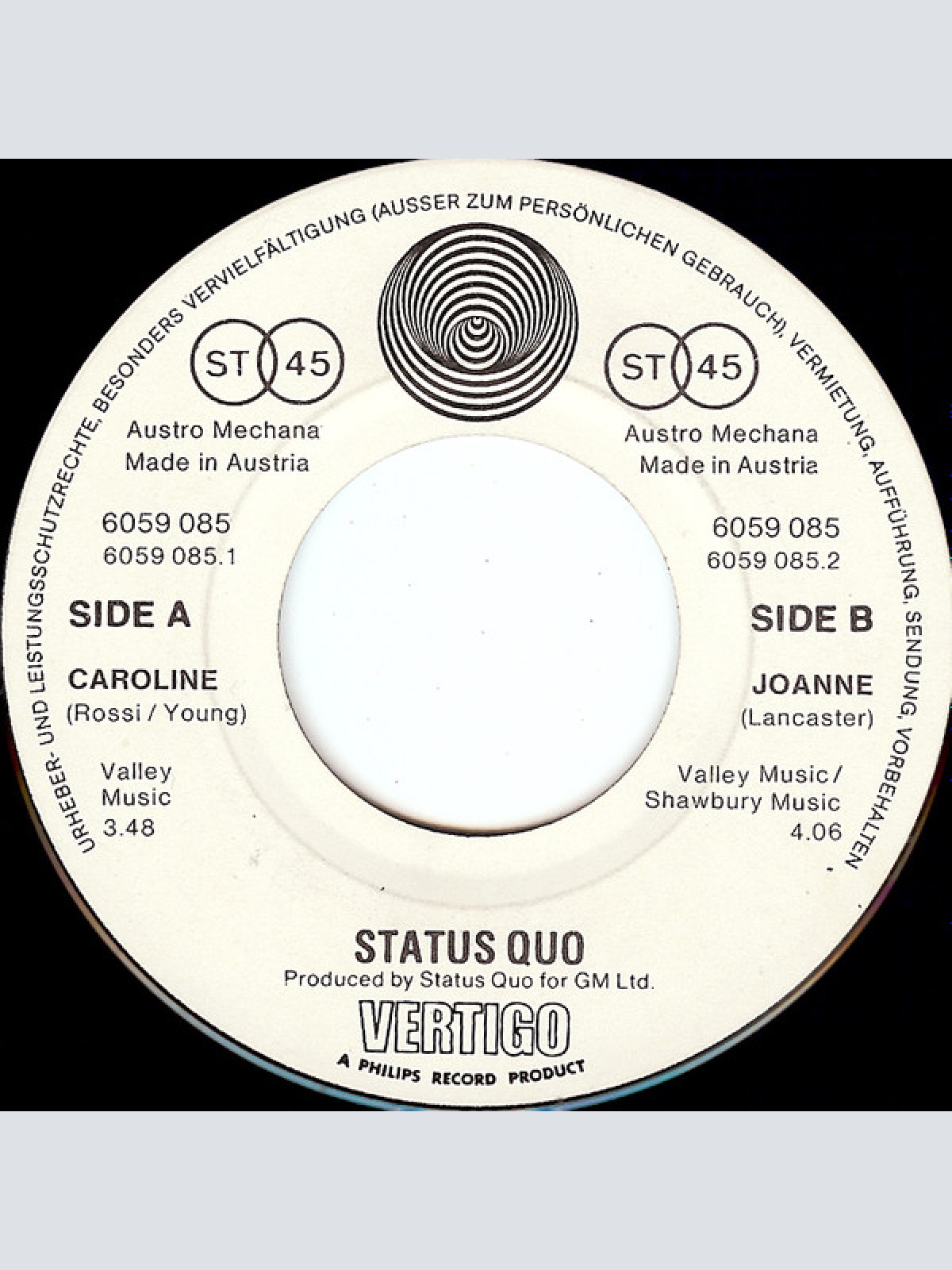 Vinyl / Status Quo - Caroline