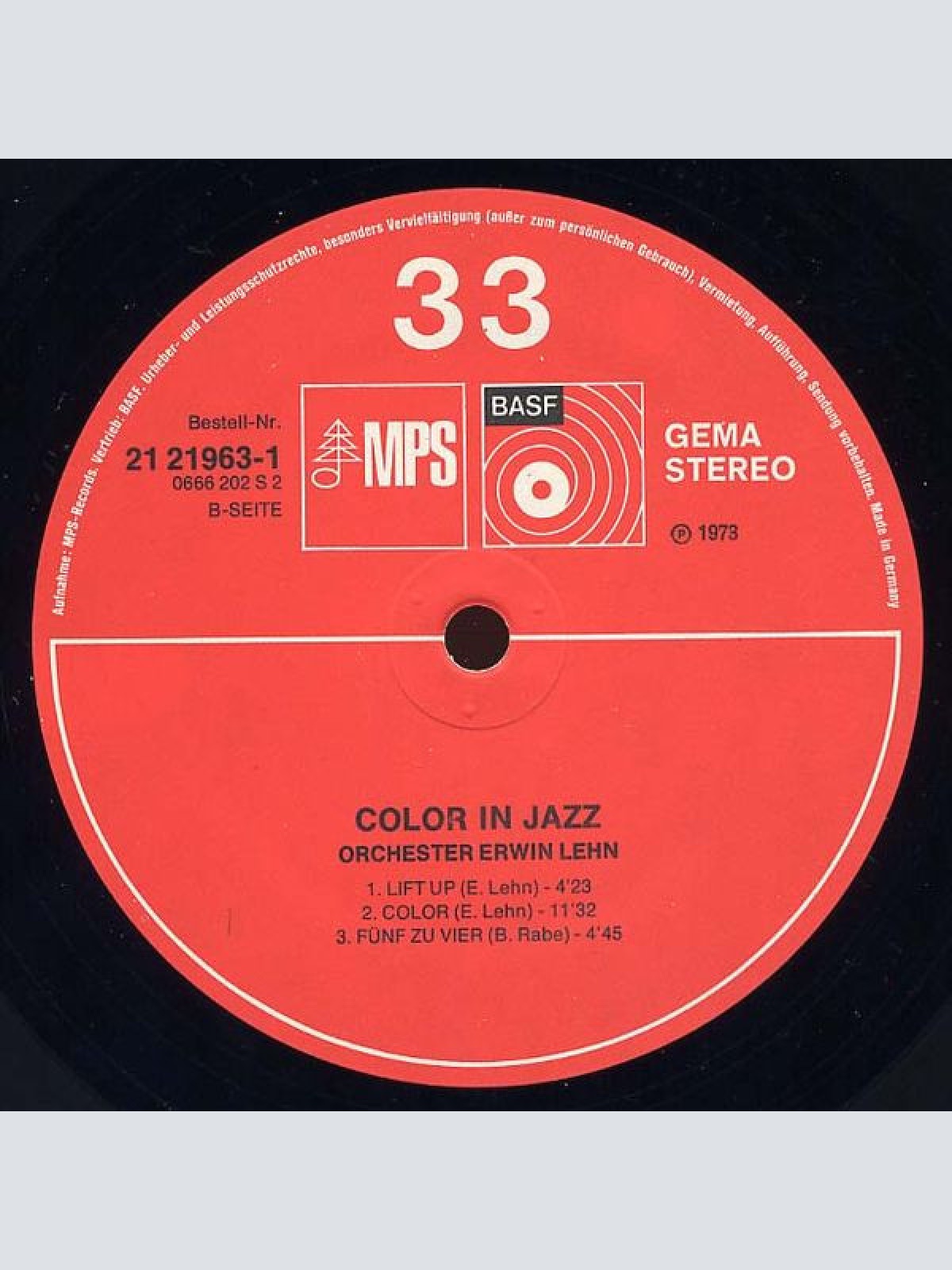 Vinyl / Orchester Erwin Lehn - Color In Jazz