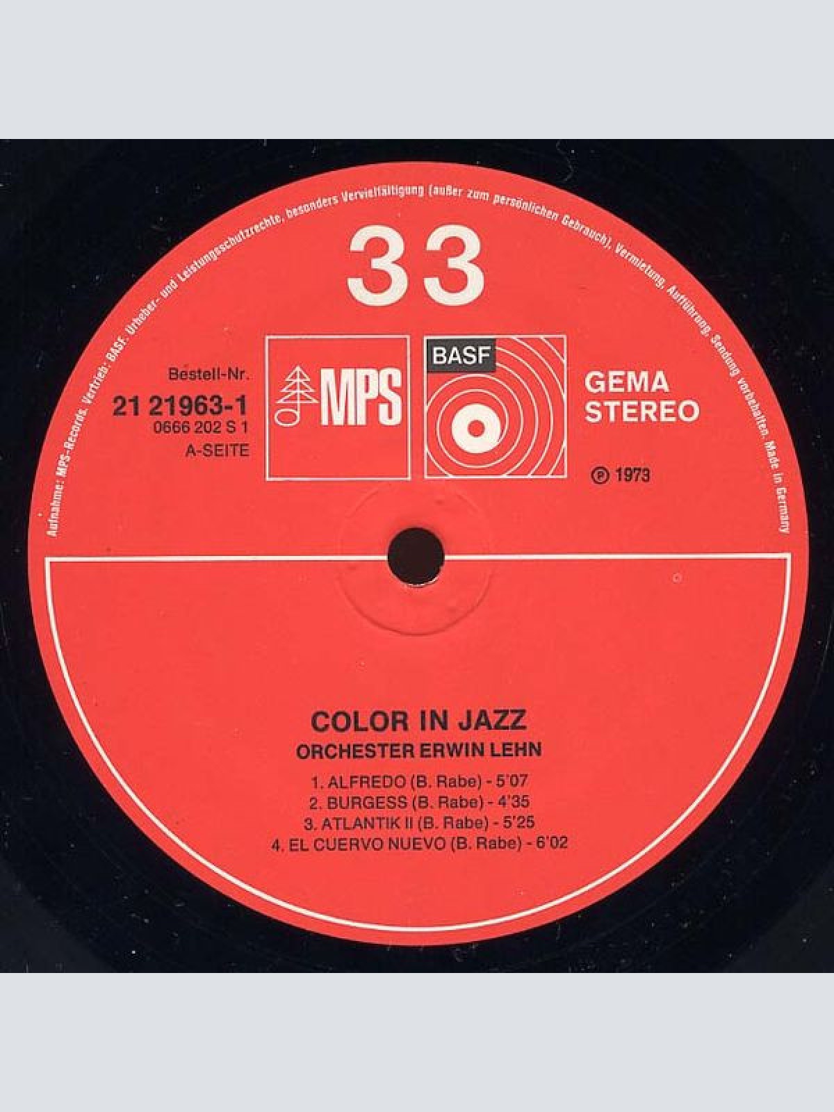 Vinyl / Orchester Erwin Lehn - Color In Jazz