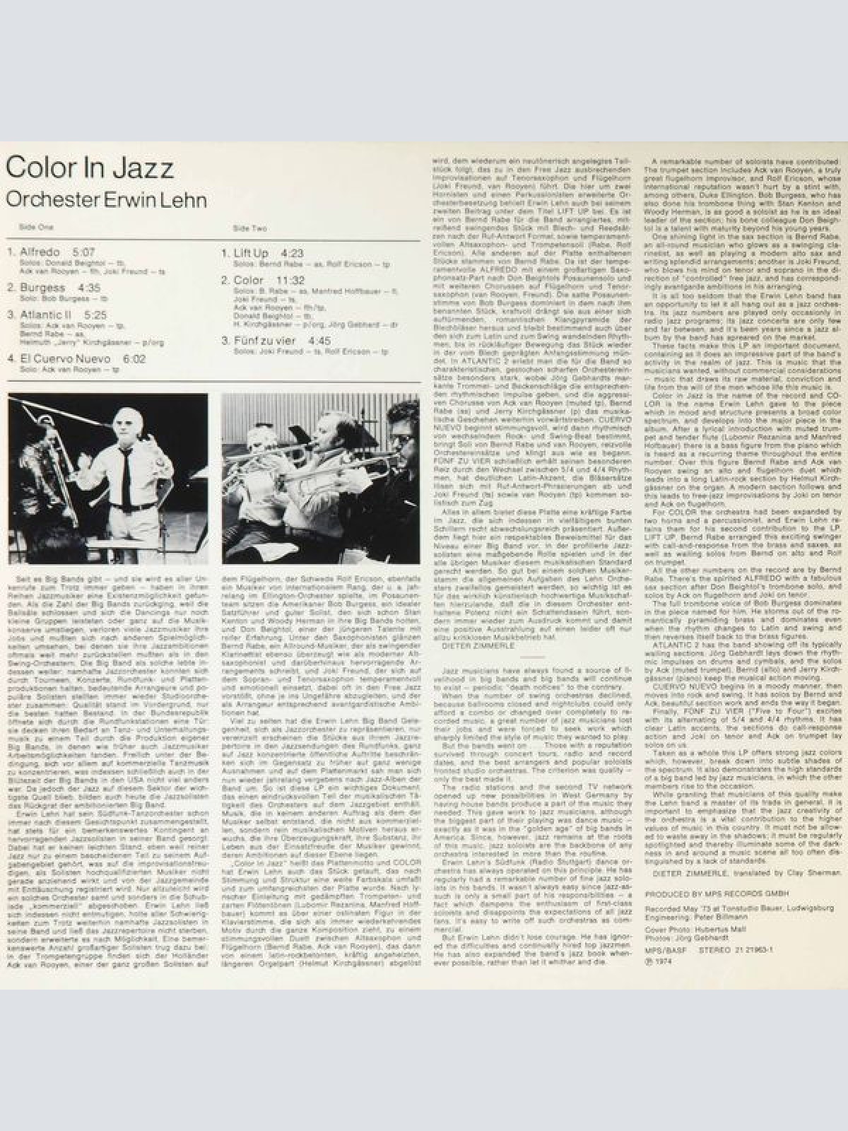 Vinyl / Orchester Erwin Lehn - Color In Jazz