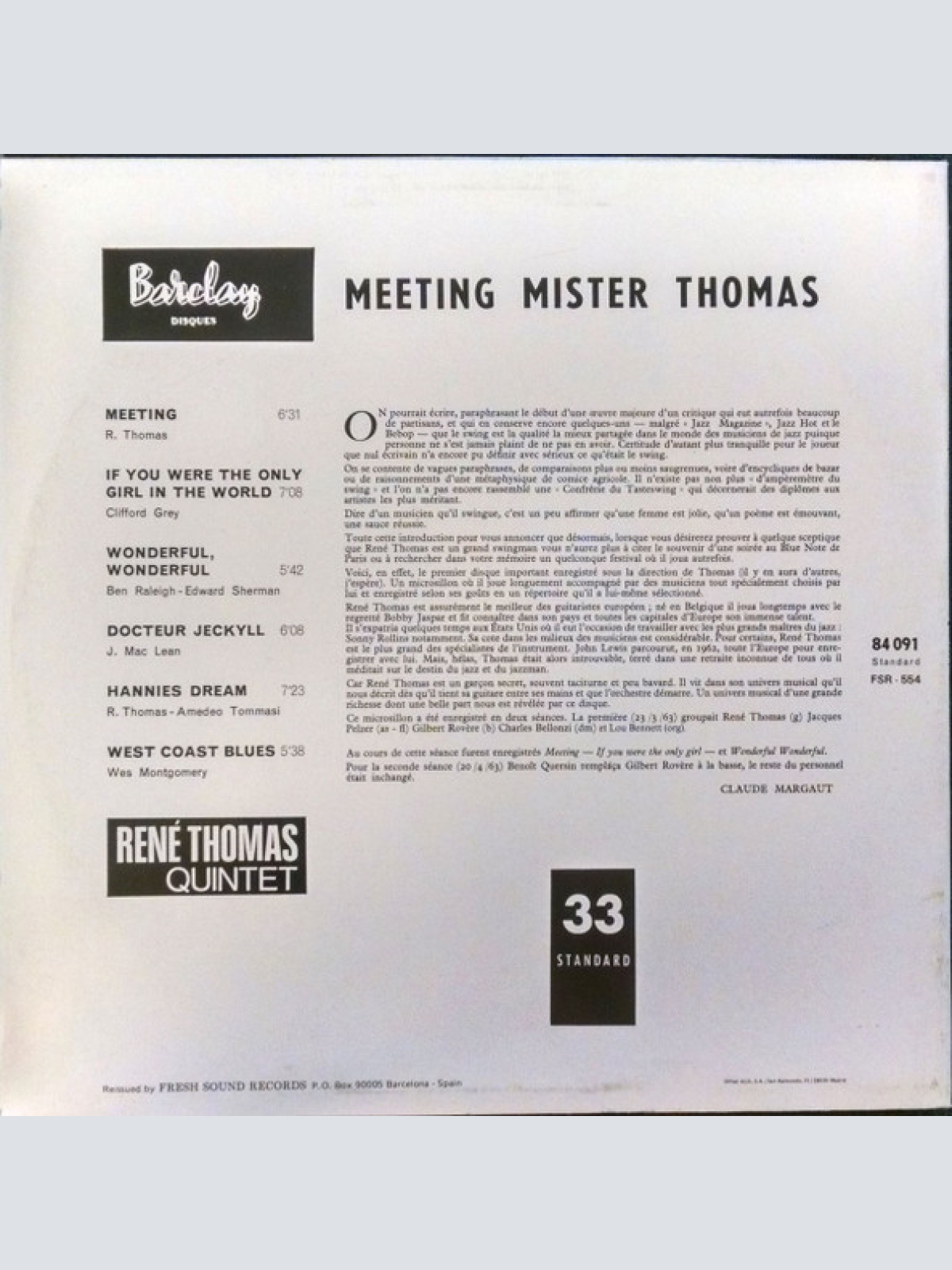 Vinyl / René Thomas - Meeting Mister Thomas