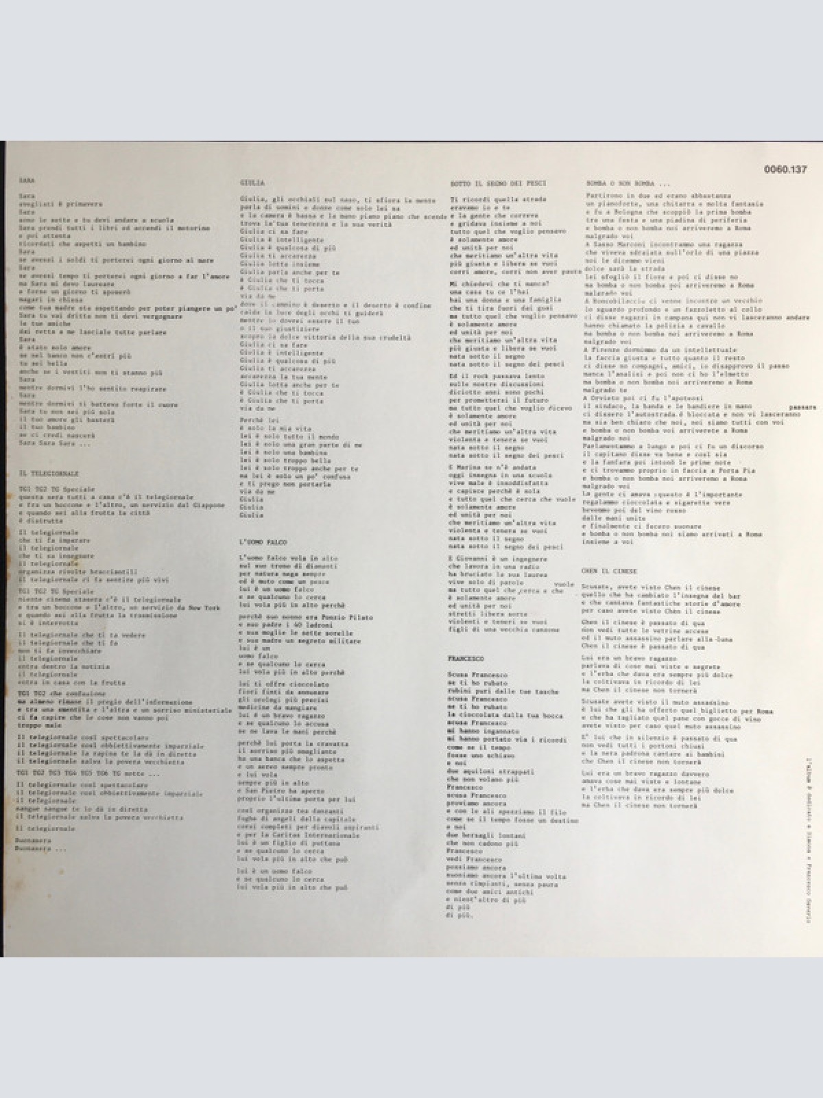 Vinyl / Antonello Venditti - Sotto Il Segno Dei Pesci