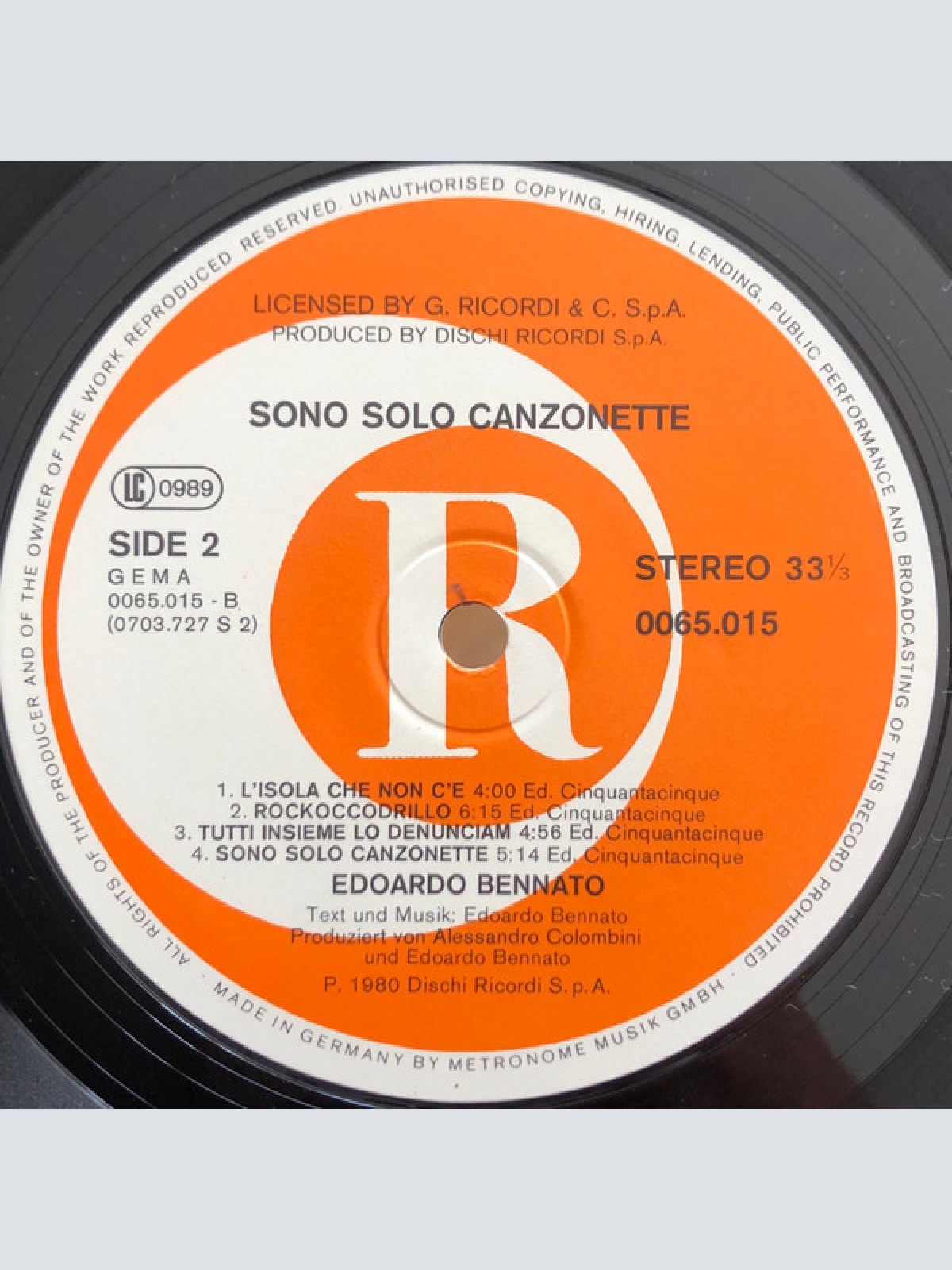 Vinyl / Edoardo Bennato - Sono Solo Canzonette