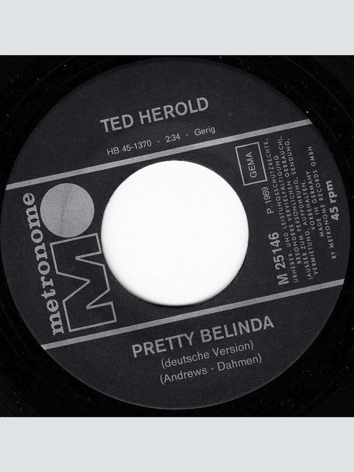 Vinyl / Ted Herold - Pretty Belinda