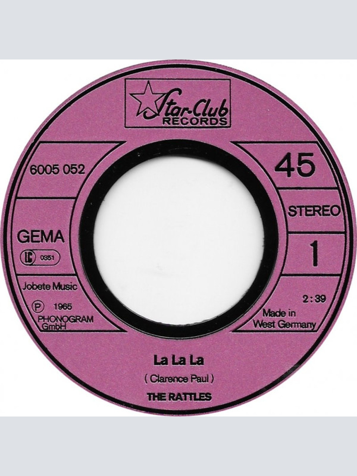 Vinyl / The Rattles - La La La