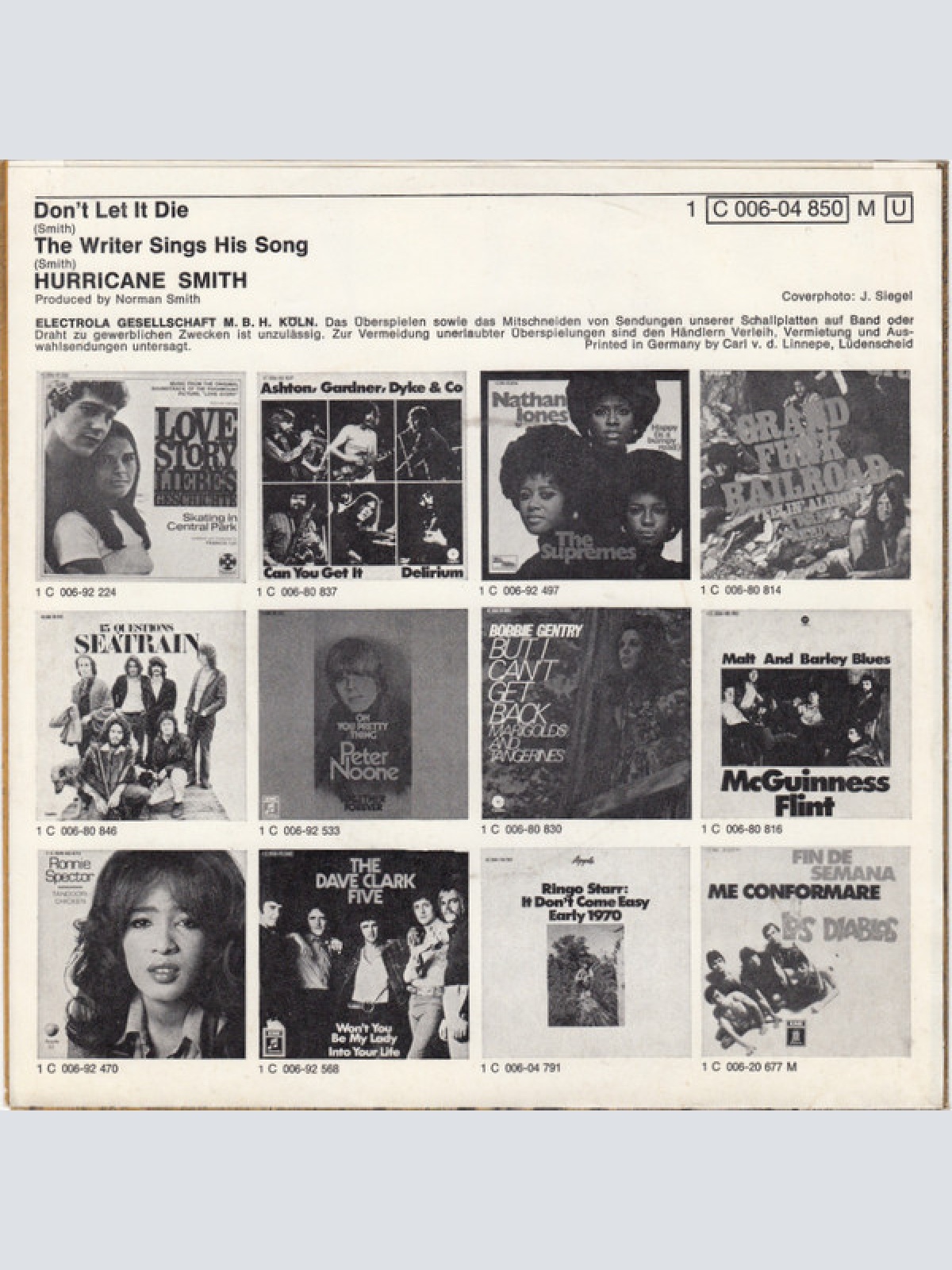 Vinyl / Hurricane Smith - Don't Let It Die