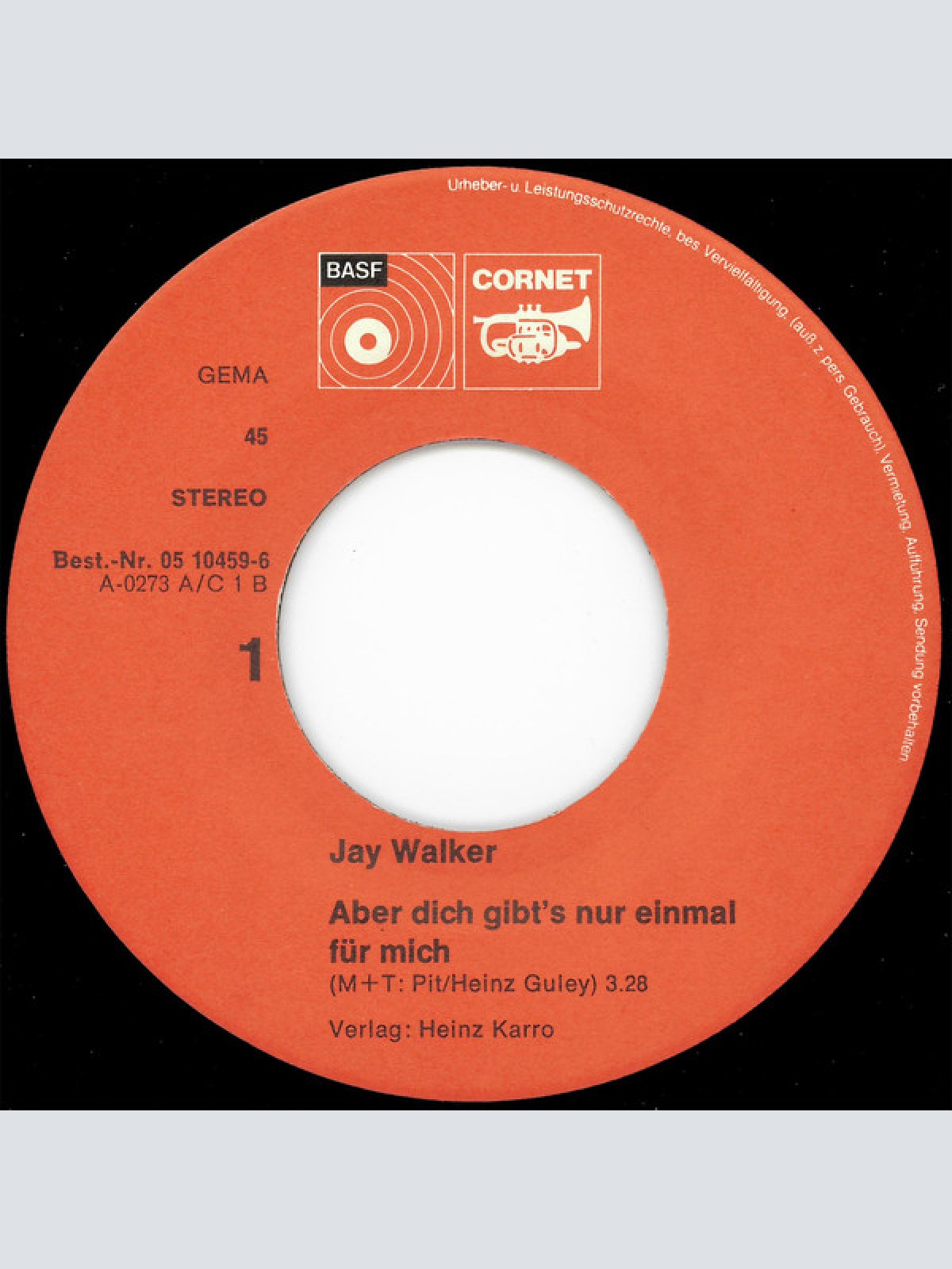 Vinyl / Jay Walker (5) - Aber Dich Gibt's Nur Einmal Für Mich